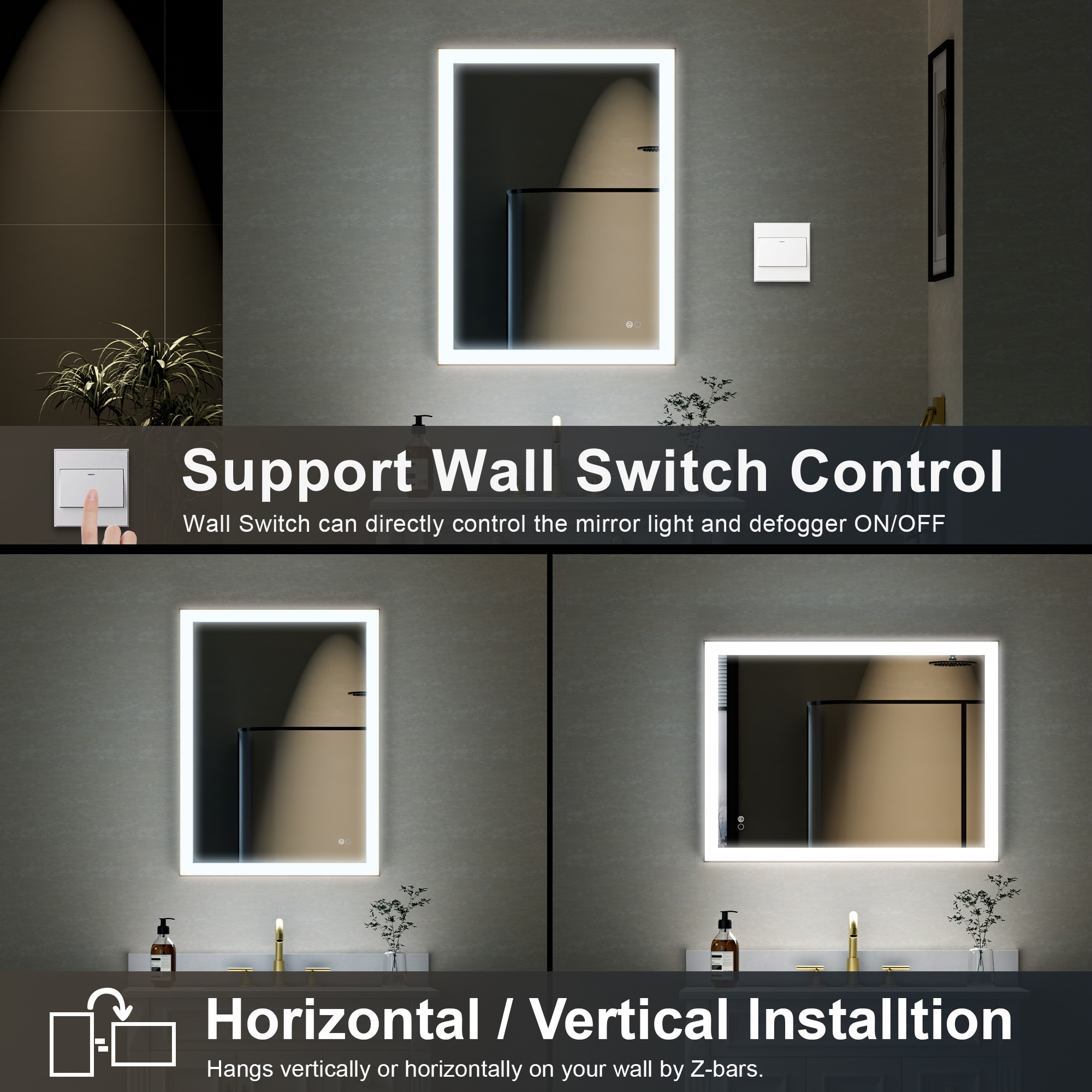 WELLFOR W5FM2836GD Framed-Bath-Mirrors - View #8