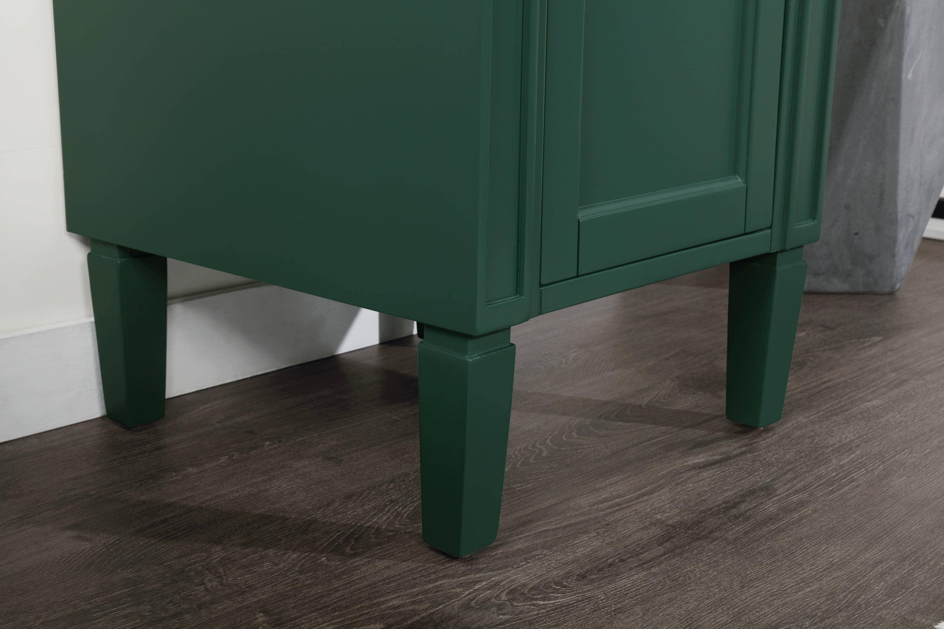 Green Single Sink Vanity with Carrara Marble Top, 18"
