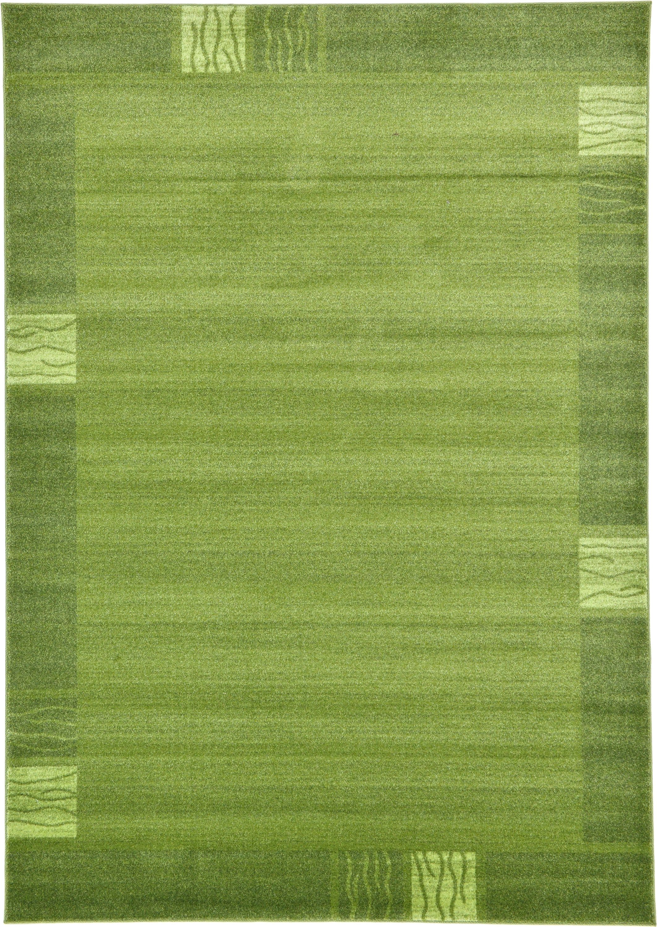 Unique Loom 3120530 Sarah Del Mar 7 x 10 (ft) Loomed Polypropylene Green/Beige Rectangular Indoor Geometric Industrial Area rug