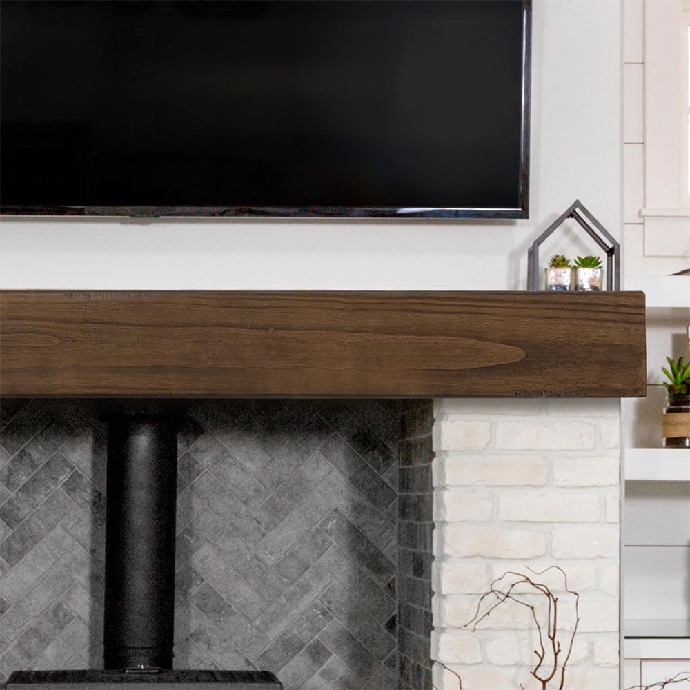 Mantels Direct 48-in W x 5-in H x 9-in D Mocha Pine Hollow Farmhouse Fireplace Mantel DAKOTA-48-MCH Sansujyuku sansujyuku.com