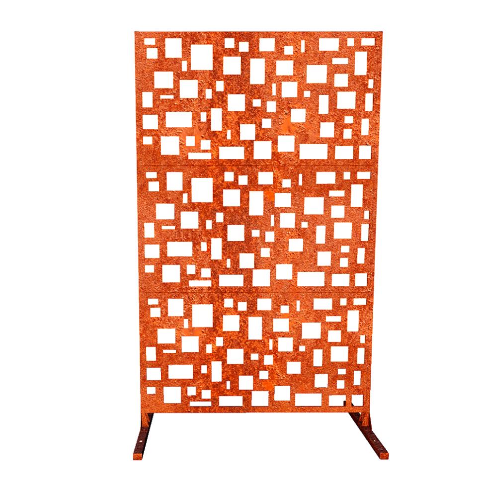 Hi-Line Gift 78945-07-RS 42.13-in W x 72-in H Orange Steel Outdoor Privacy Screen