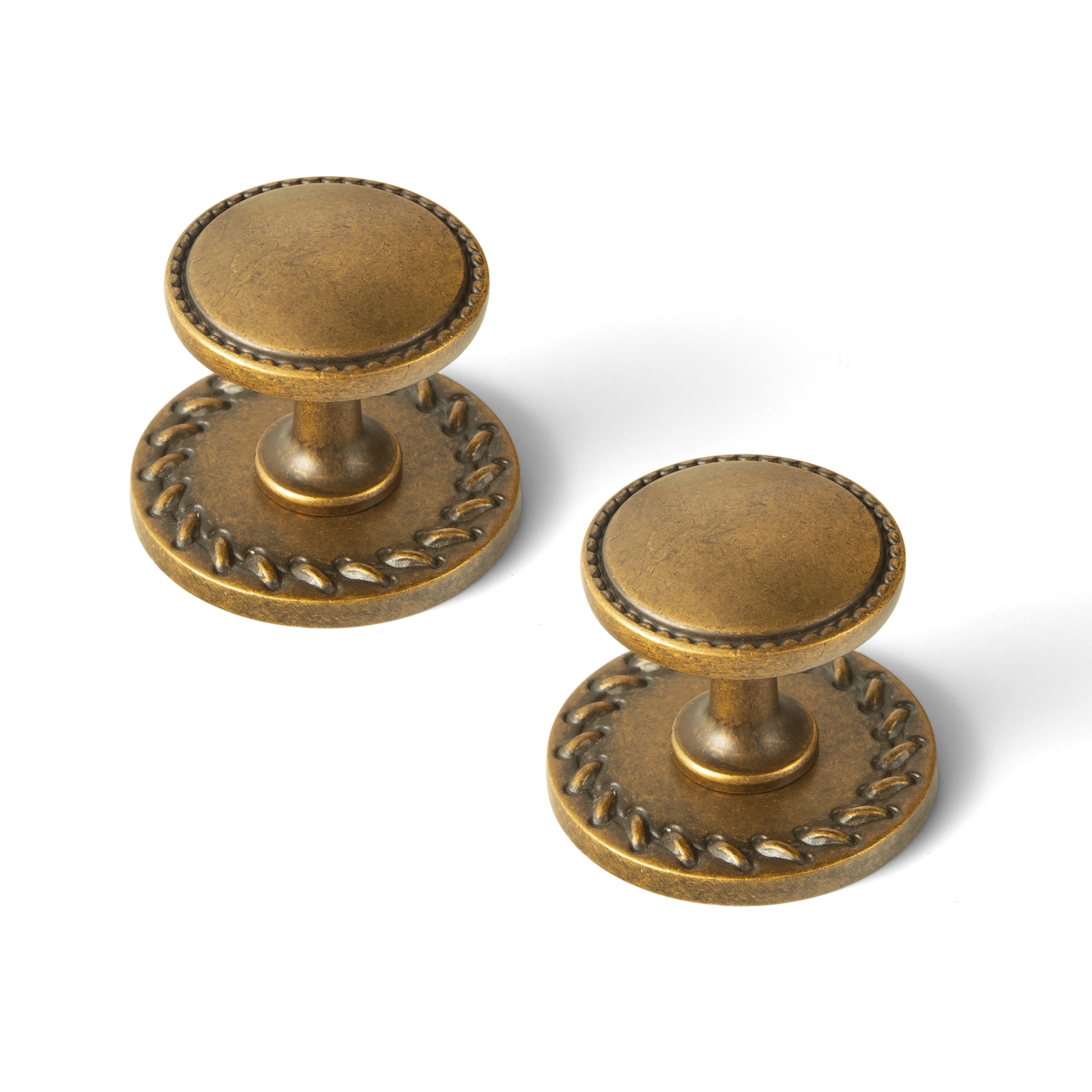 Miaokesen 1-1/2-in Antique Brass Mushroom Classic Cabinet Knob 6 -Pack #6782GT-G016Y-DK