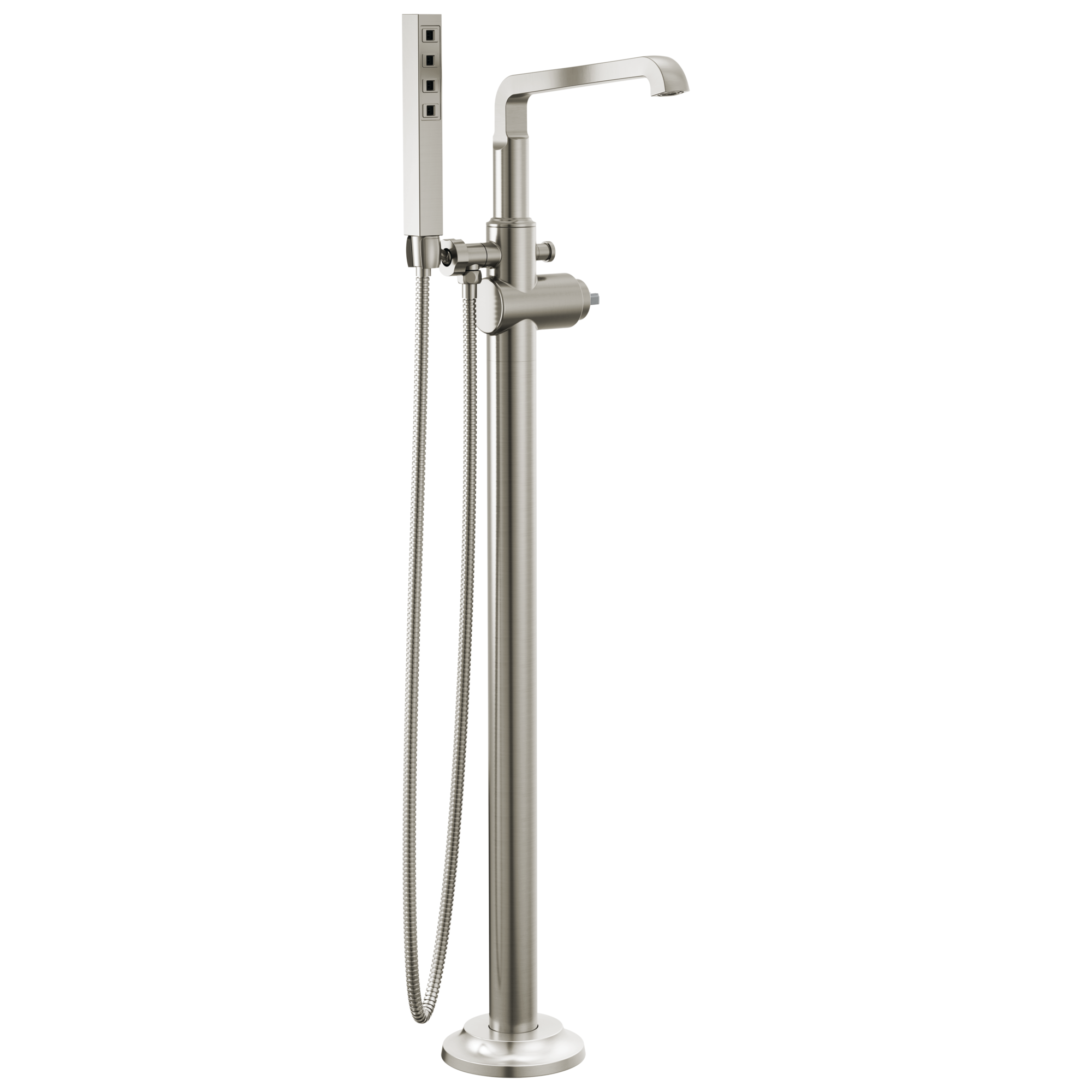 Delta T4789-SS-PR-LHP-FL Tetra Lumicoat Stainless Sold separately Freestanding High-arc Bathtub Faucet with Hand Shower