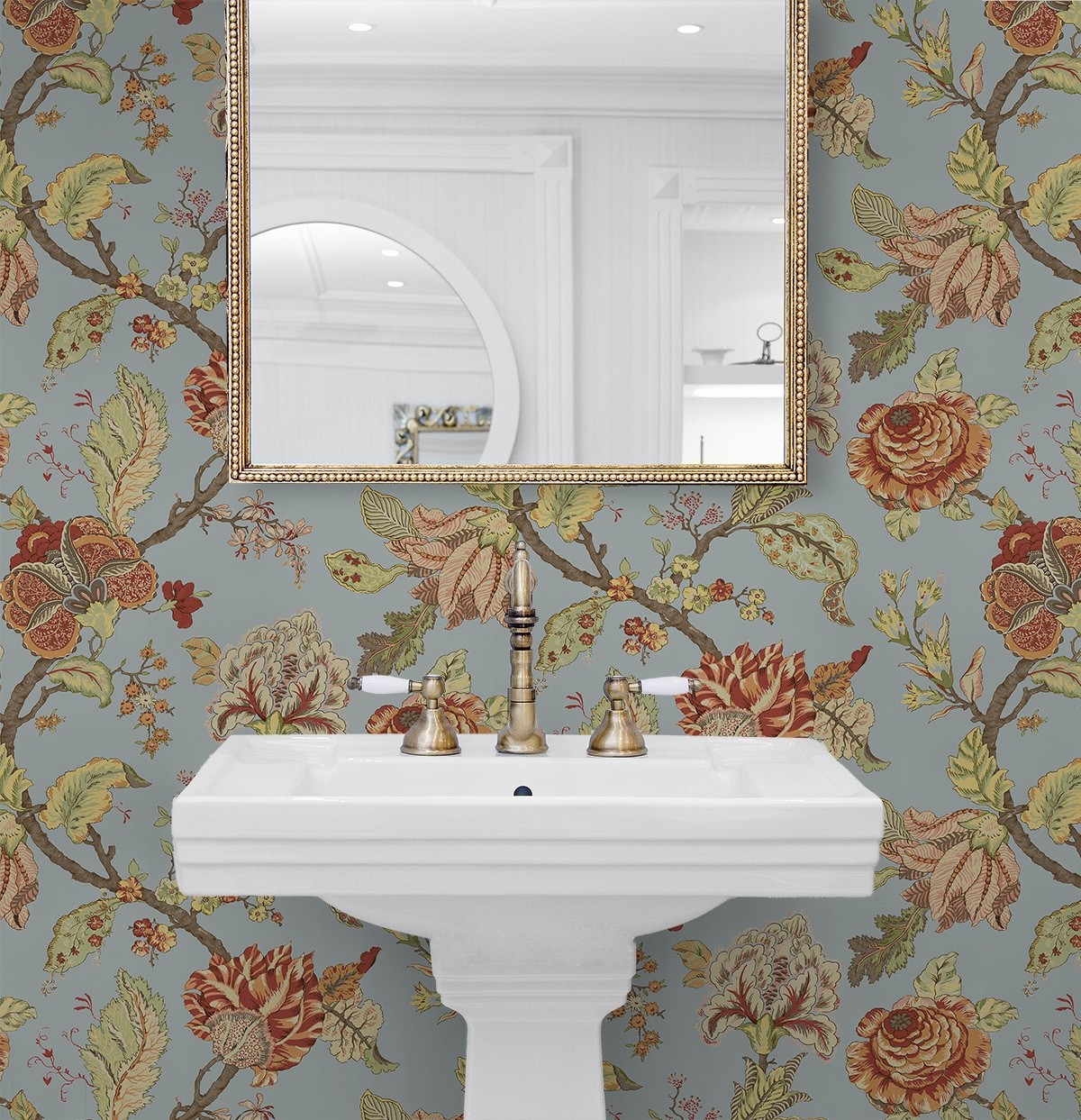 Blue Dusk Floral Vinyl Self-Adhesive Peel and Stick Wallpaper