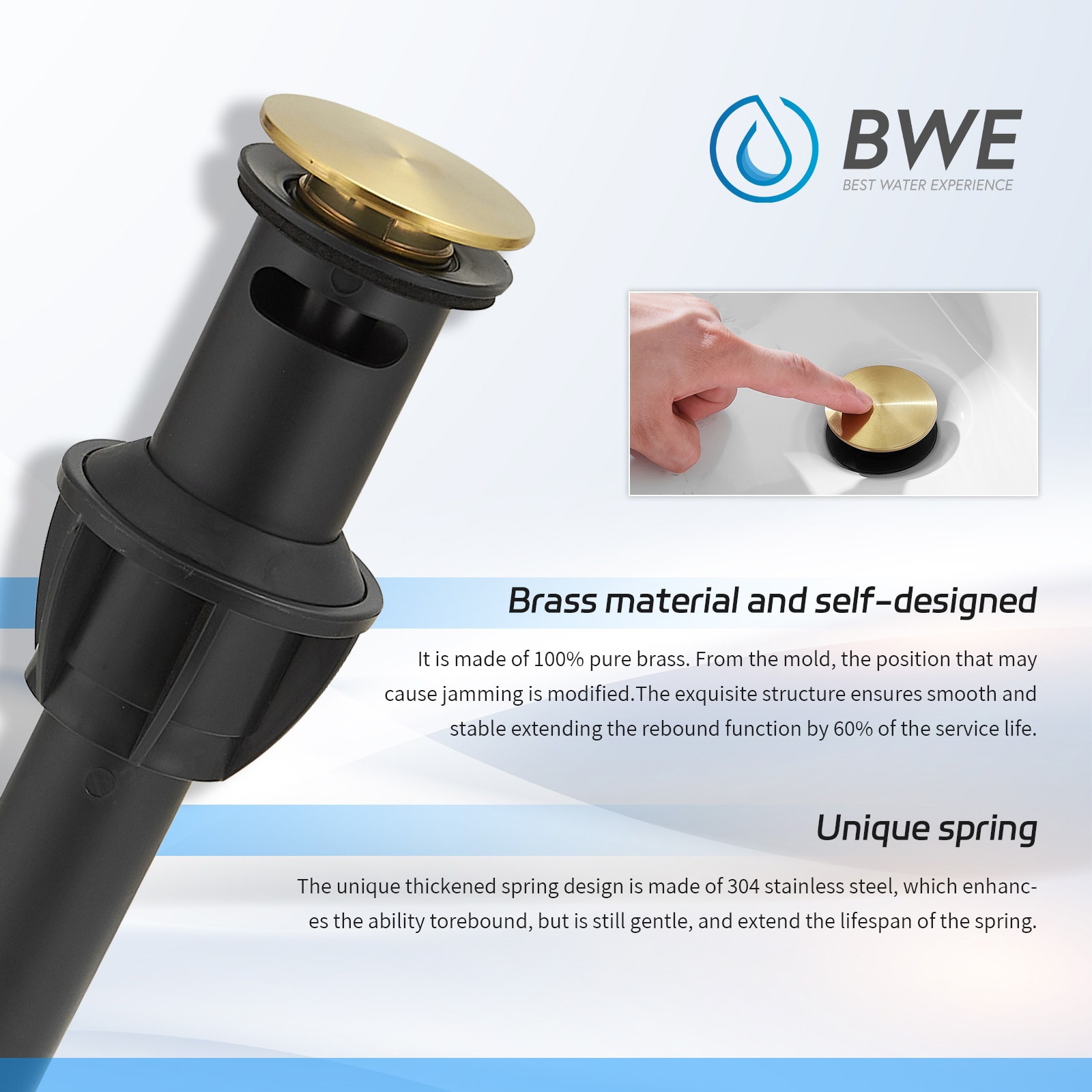 BWE A-9PP-1-GOLD Popup-Drains-Accessories - View #2