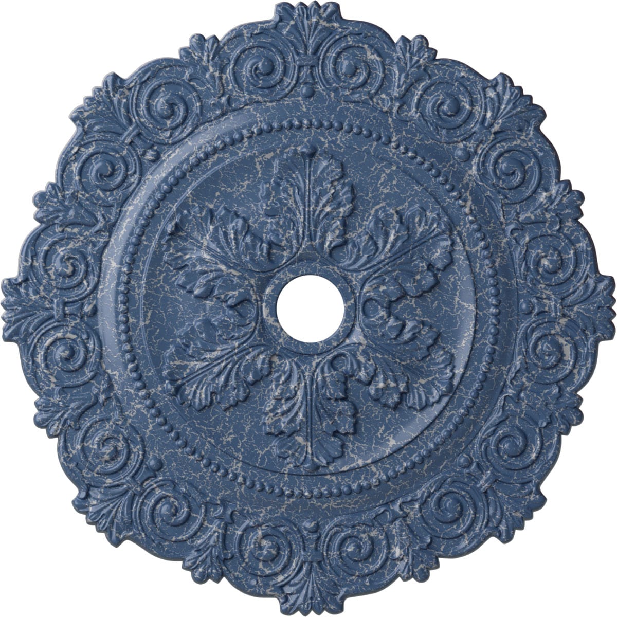 Ekena Millwork CM33SCAMC Scroll 33.25-in W x 33.25-in L Painted Americana Crackle Polyurethane Whole Ceiling Medallion
