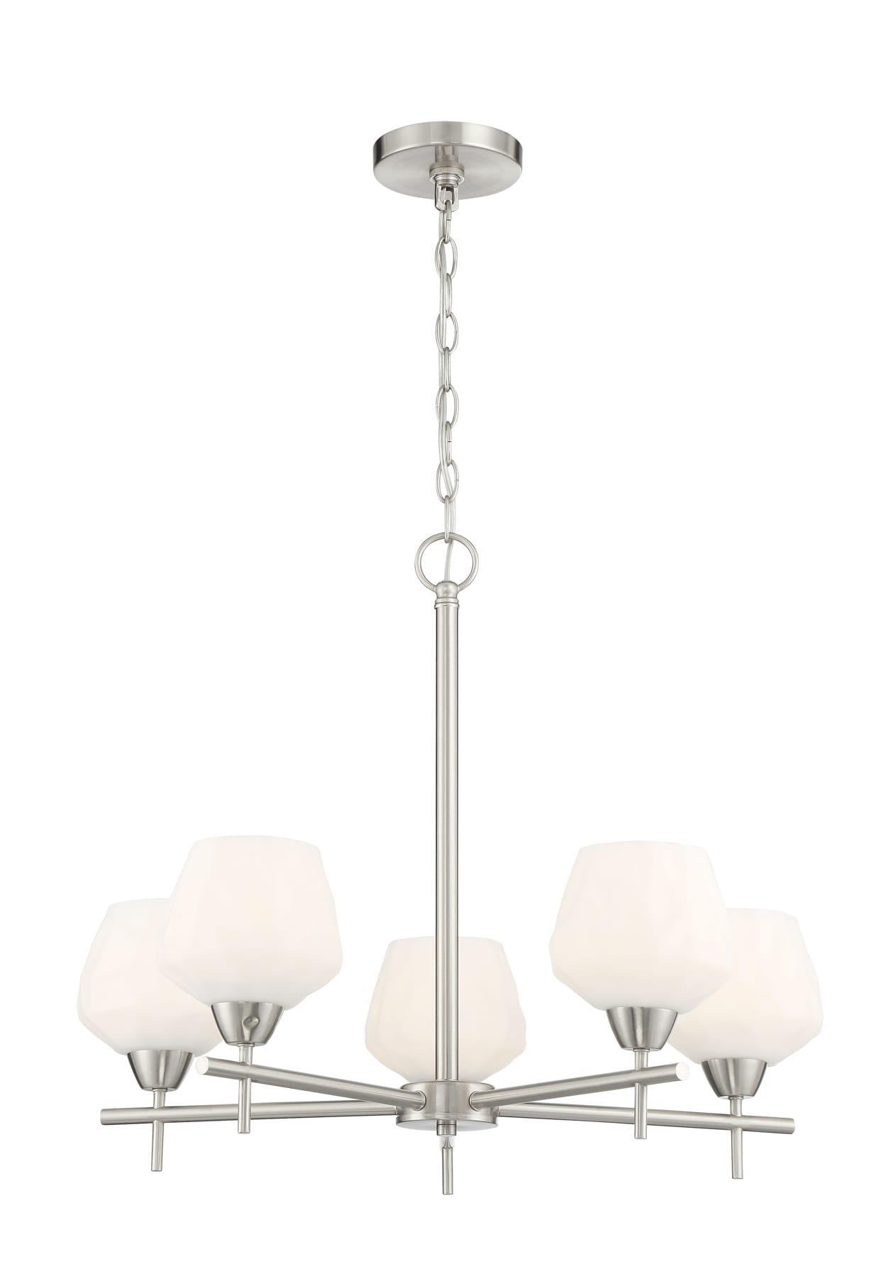 Minka Lavery 2175-84 Camrin 5 -Light Brushed Nickel Transitional For Use in Bedrooms, Dining Rooms, Foyers, Kitchens, Living Rooms Chandelier