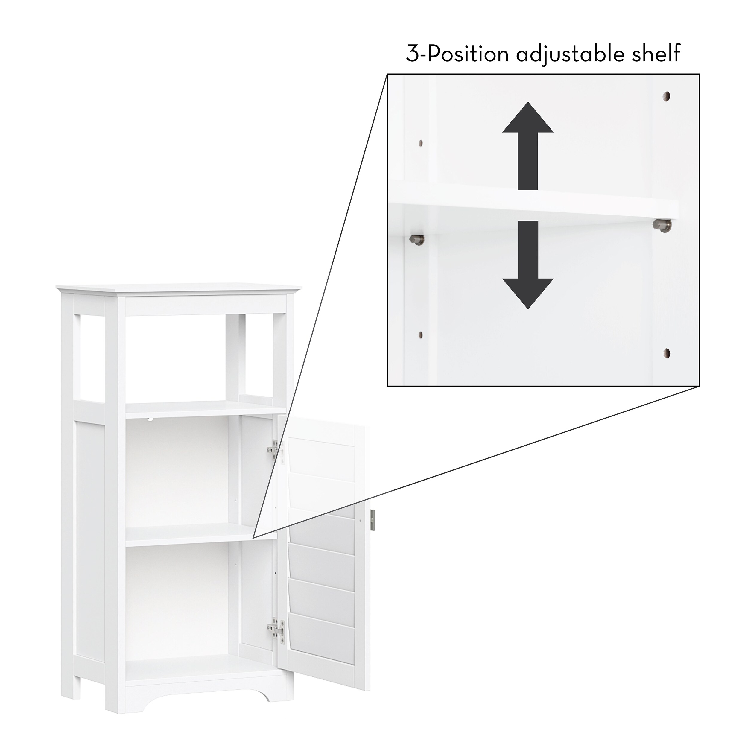 RiverRidge Somerset 27.38-in x 64.38-in x 7.87-in White 3-Shelf