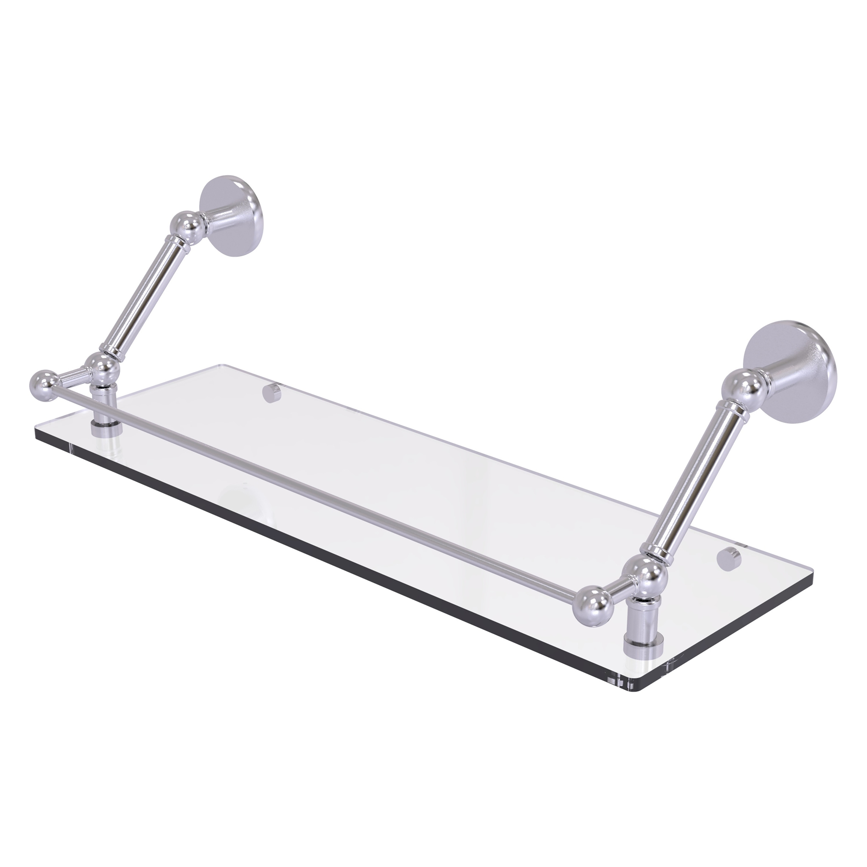 Allied Brass P1000-1-24-GAL-SCH Prestige Skyline Satin Chrome 1-Tier Wall Mount Bathroom Shelf (24-in x 8-in)