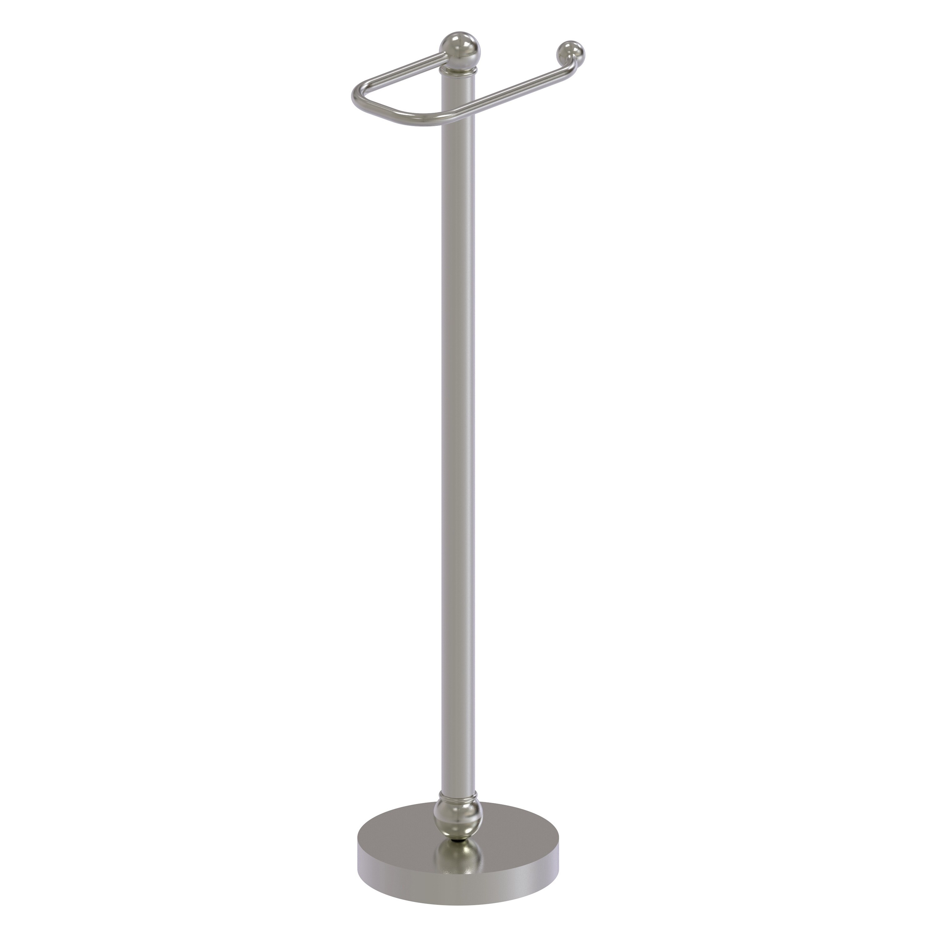Allied Brass GL-39-SN Satin Nickel Freestanding Single post Toilet Paper Holder 1 -Rolls with Storage