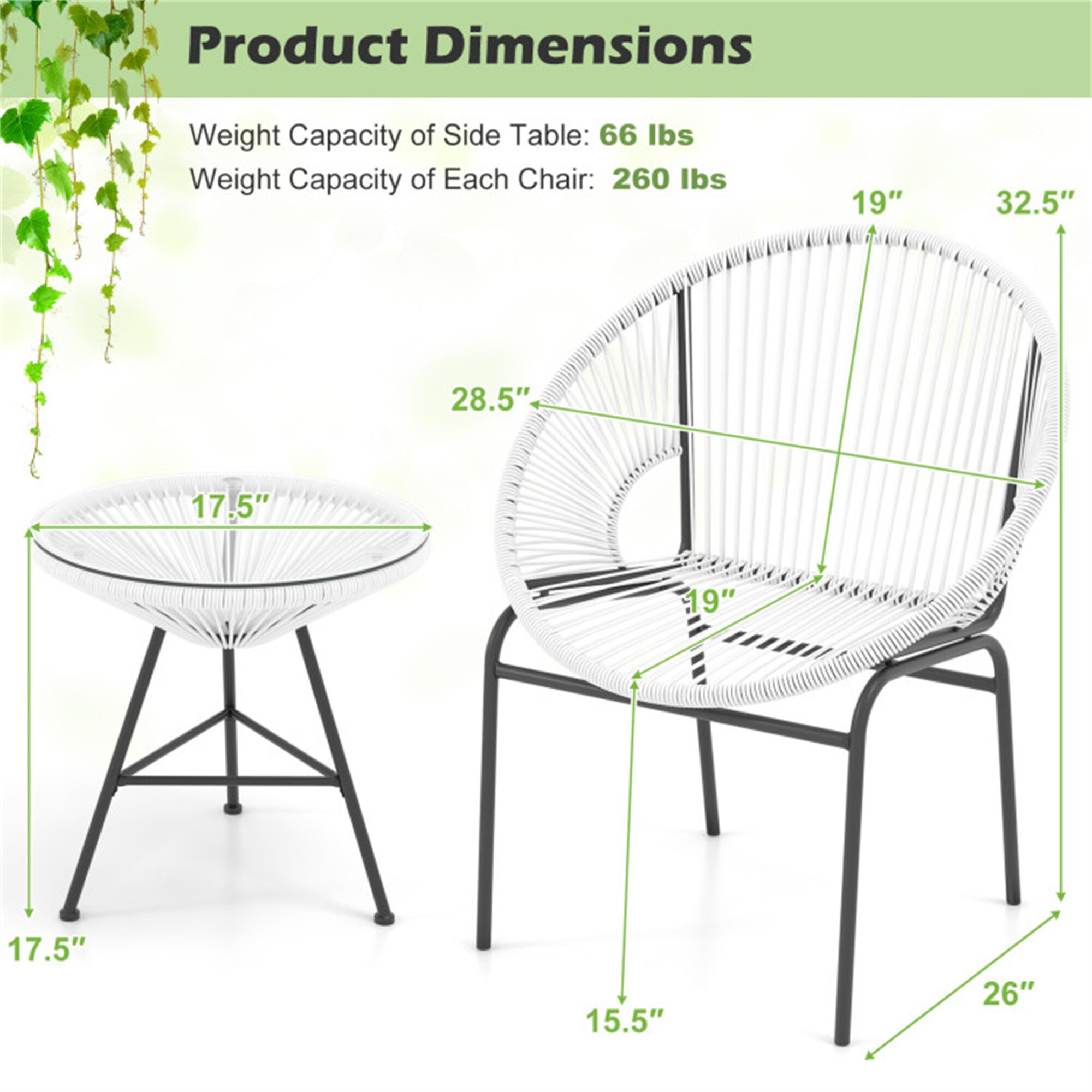 BABOOM BOM-66981WH-CO Patio-Conversation-Sets - View #6