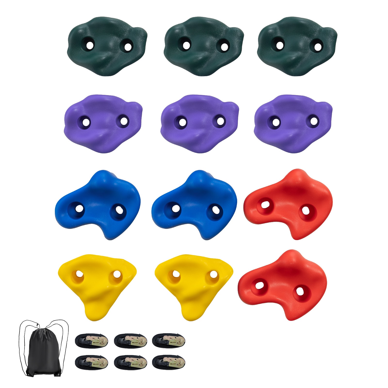 VEVOR PSZJTZ12PCSDU0ZMAV0 12 Holds 6 Straps Climbing Kit Multiple colors/finishes Tree climbing kit