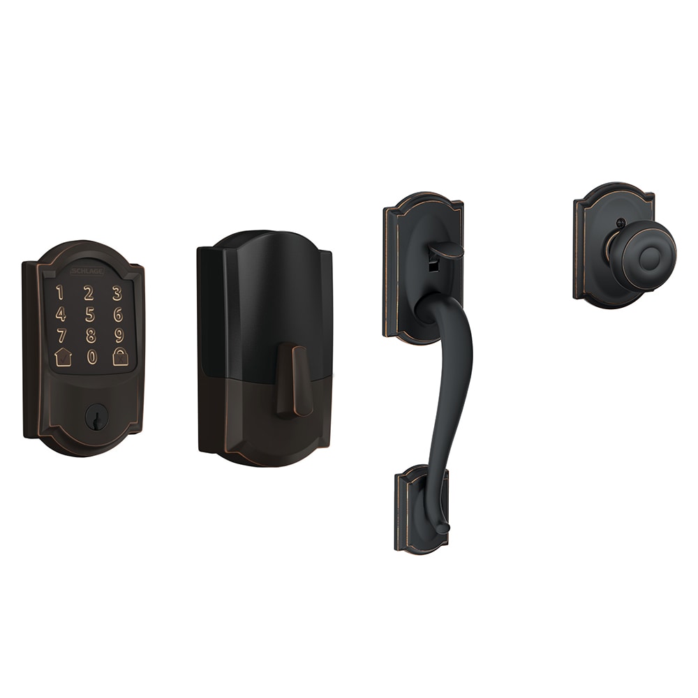 Schlage  Encode Camelot Aged Bronze Smart Lock and Handleset Bundle