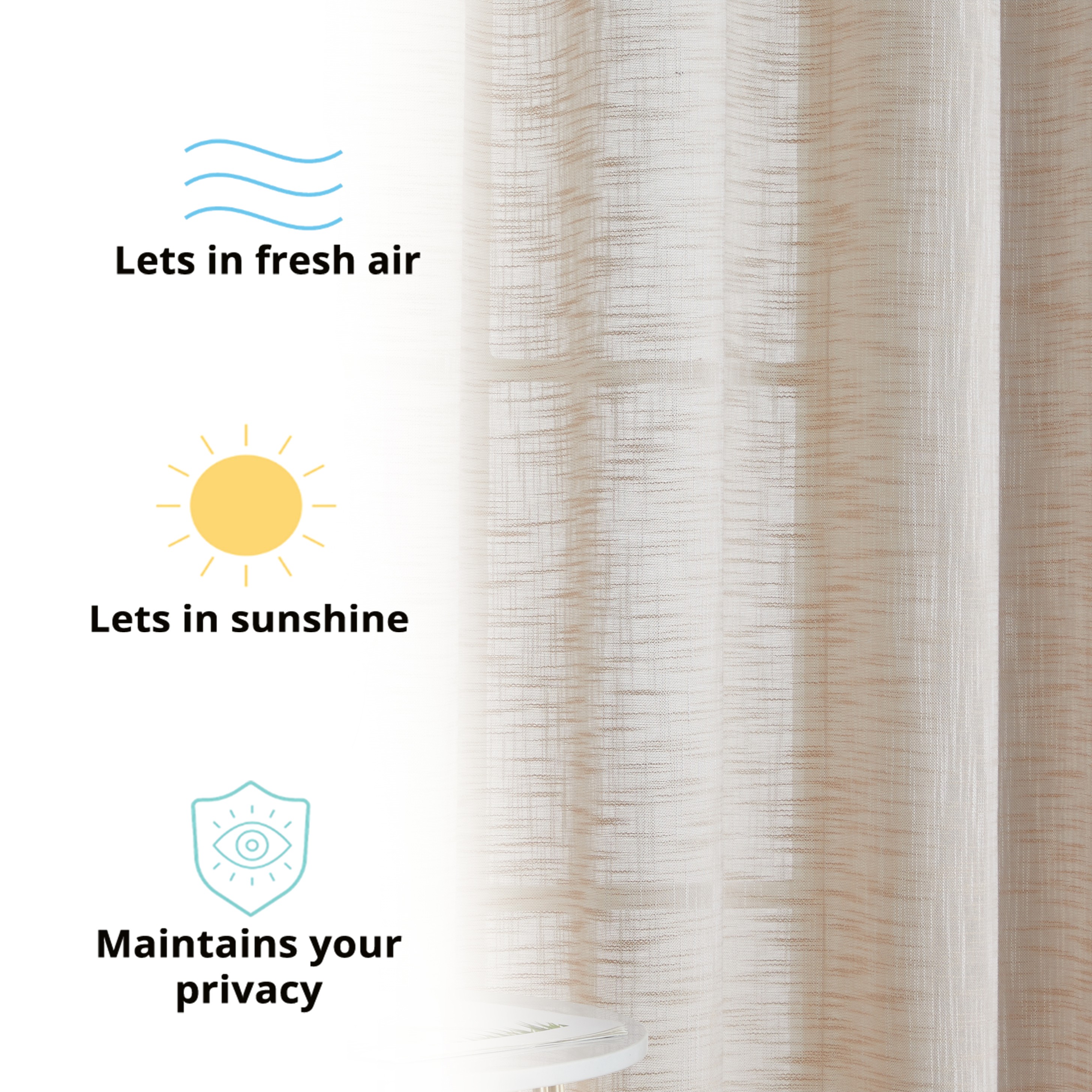 Totally Home Decor MAD-LNGR-BEIG72 curtains - View #4