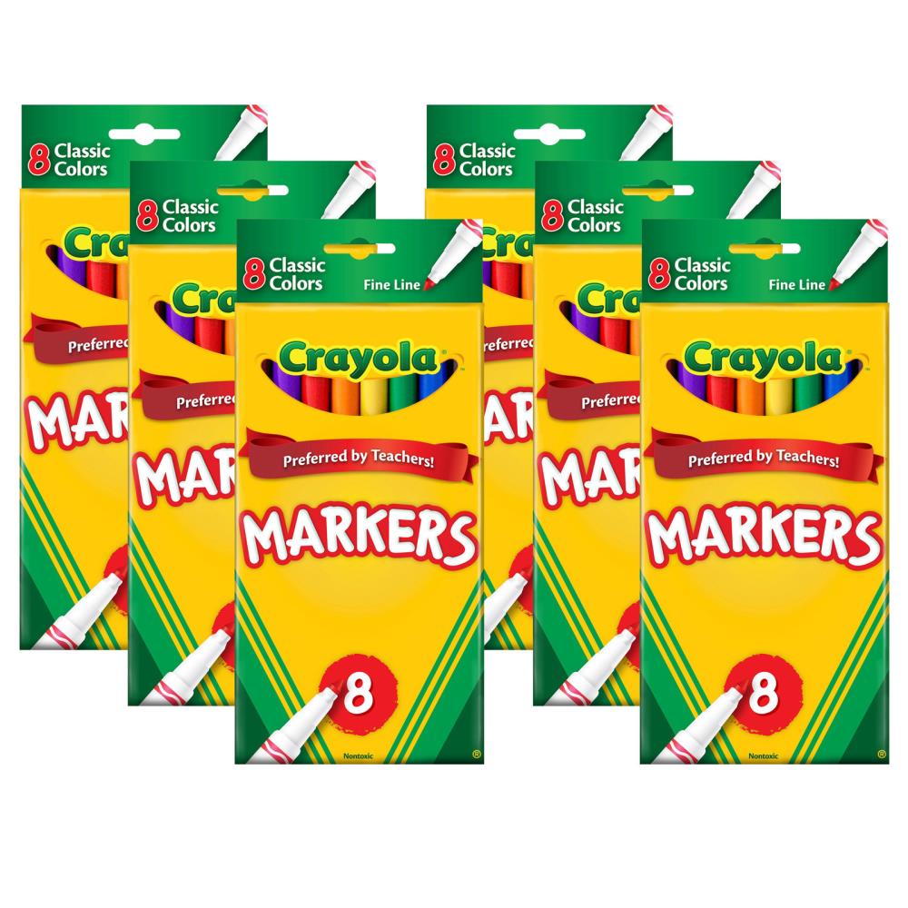 Crayola Classic Thin Line Marker Set, 8-Colors 
