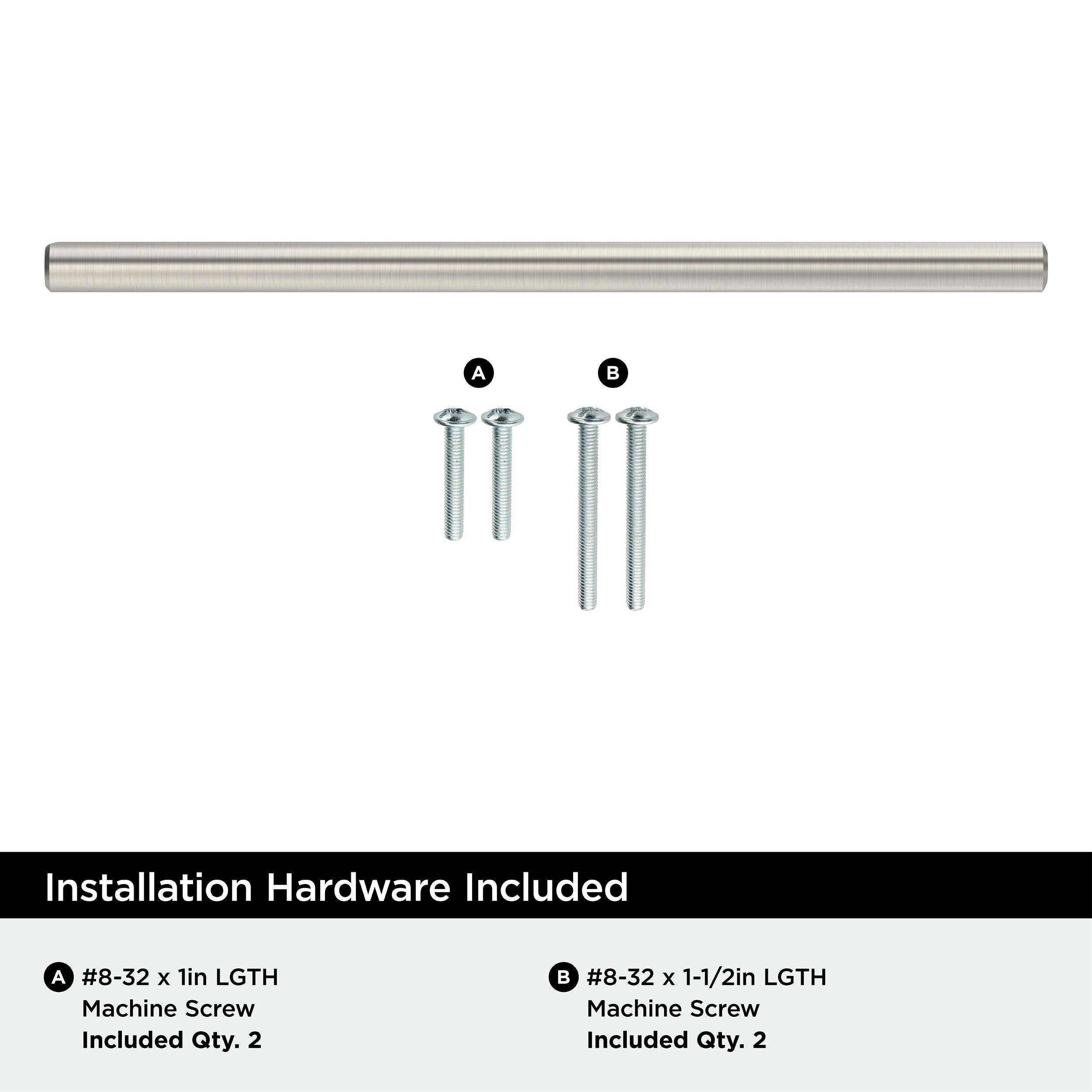 Sterling Nickel 7" Modern Bar Pull with Mounting Hardware