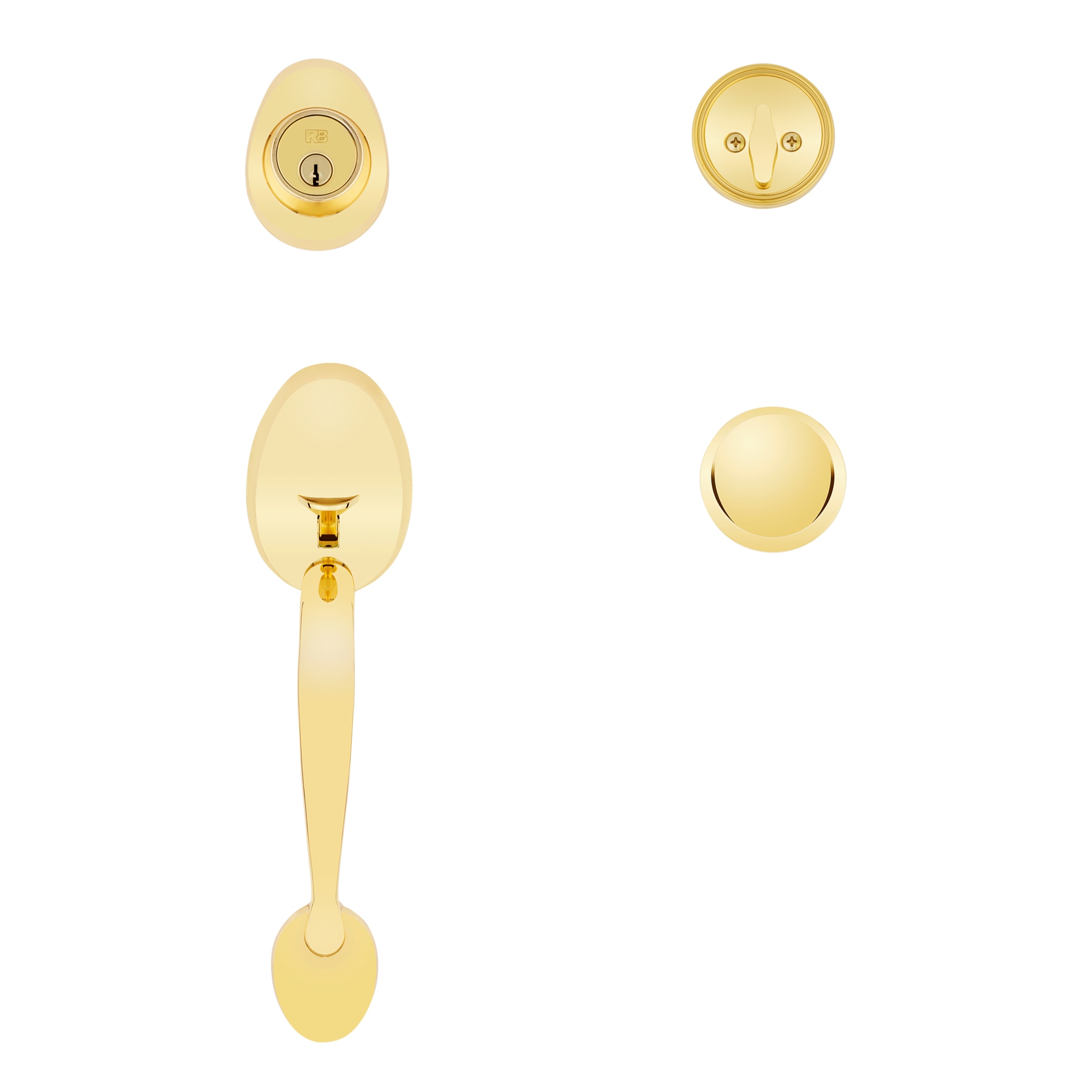 RELIABILT 93660-009 Lexington Polished Brass Single-Cylinder Keyed Entry Door Handleset with Knob