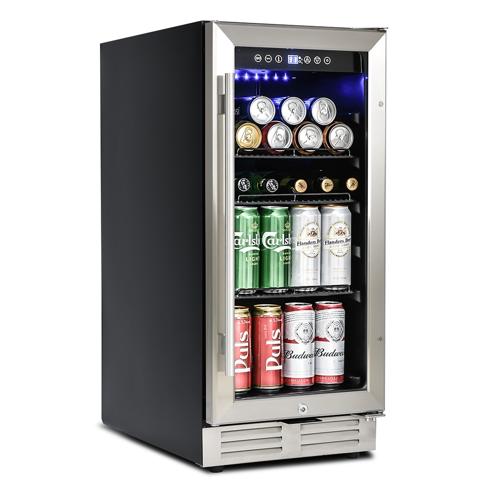 60 Can Beverage Refrigerator Cooler - Mini Fridge with Reversible