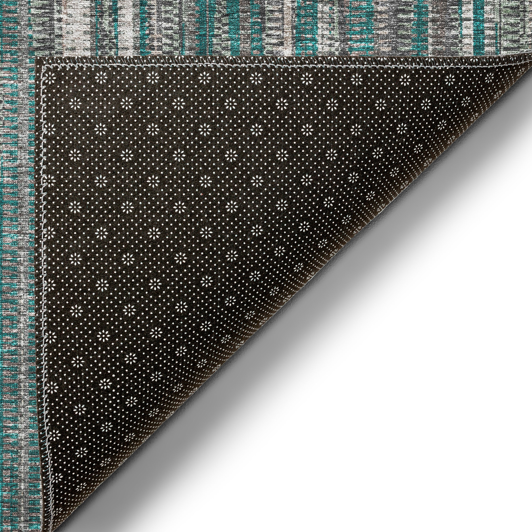 Peacock Stripe Flat Woven Round Synthetic Rug, 8' x 8'