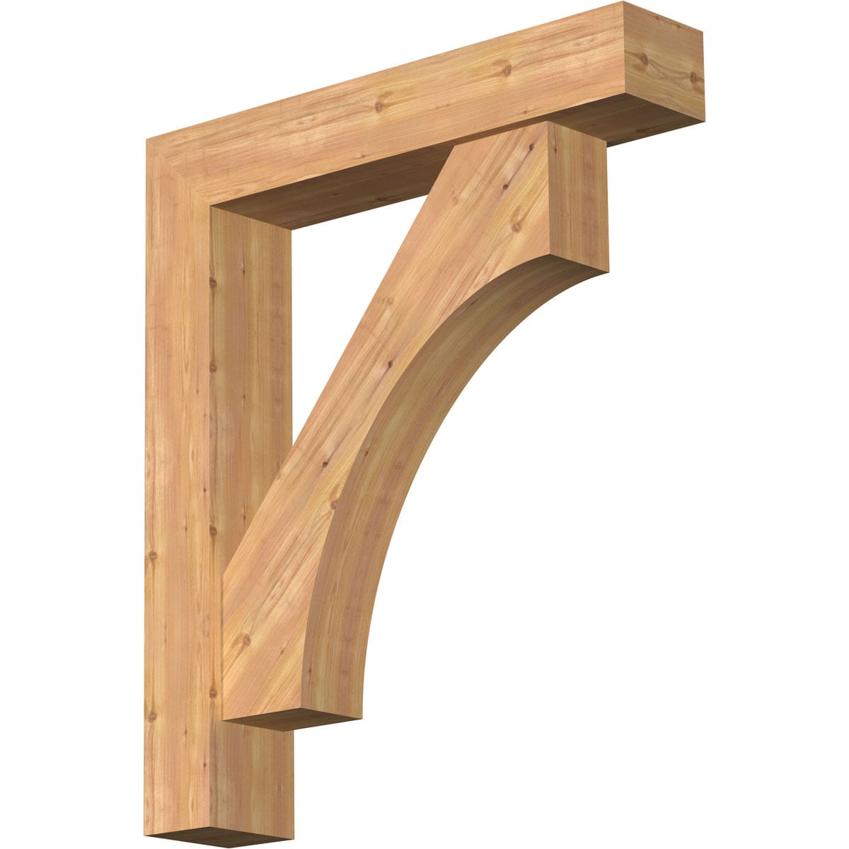 Ekena Millwork 1464500 Westlake Block Smooth Bracket with Offset Brace 7-1/2-in x 38-in x 44-in Western red cedar Brown Wood Standard bracket