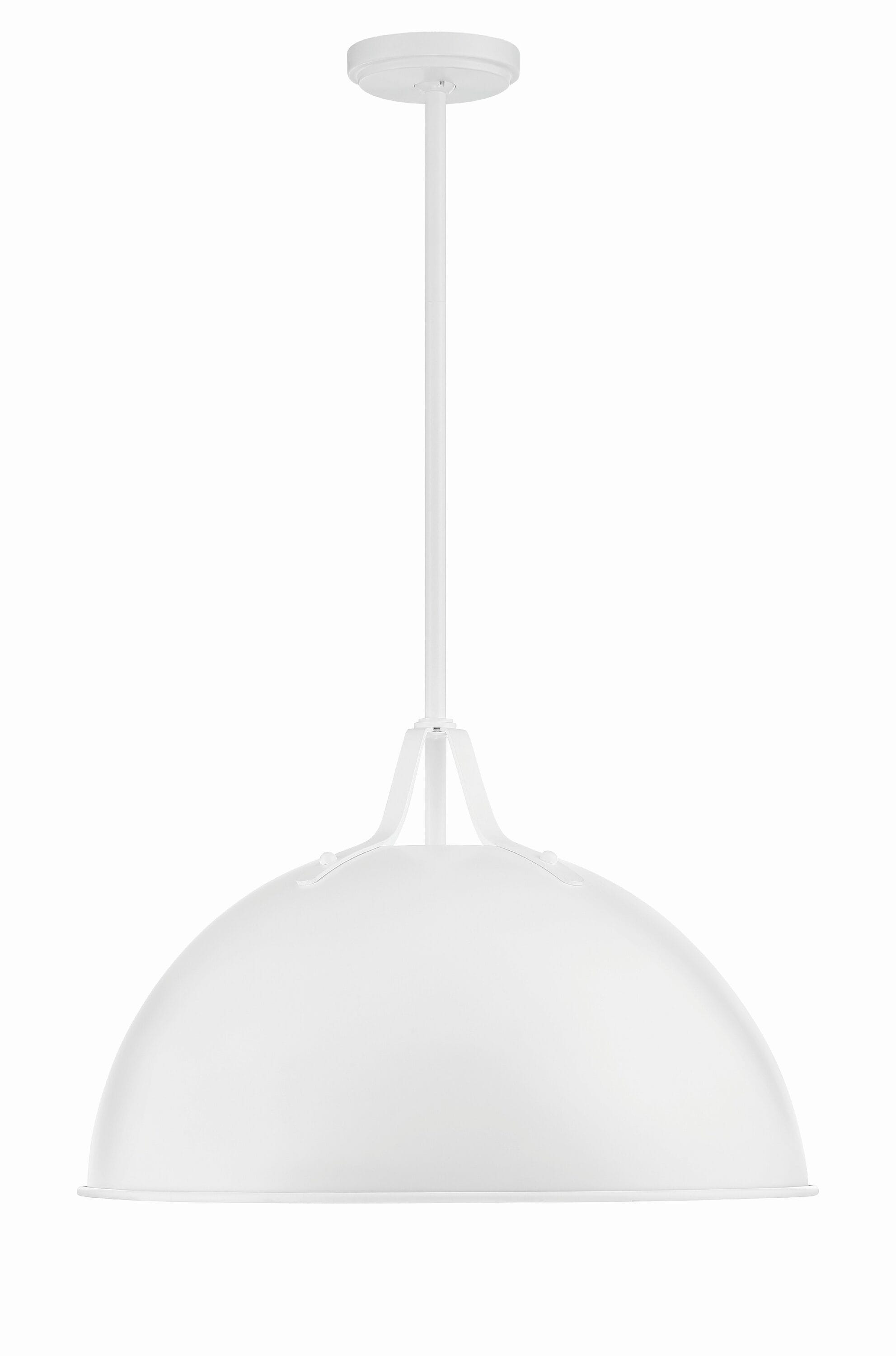 Crystorama Soto White Modern Dome Pendant Light - Medium Size ...