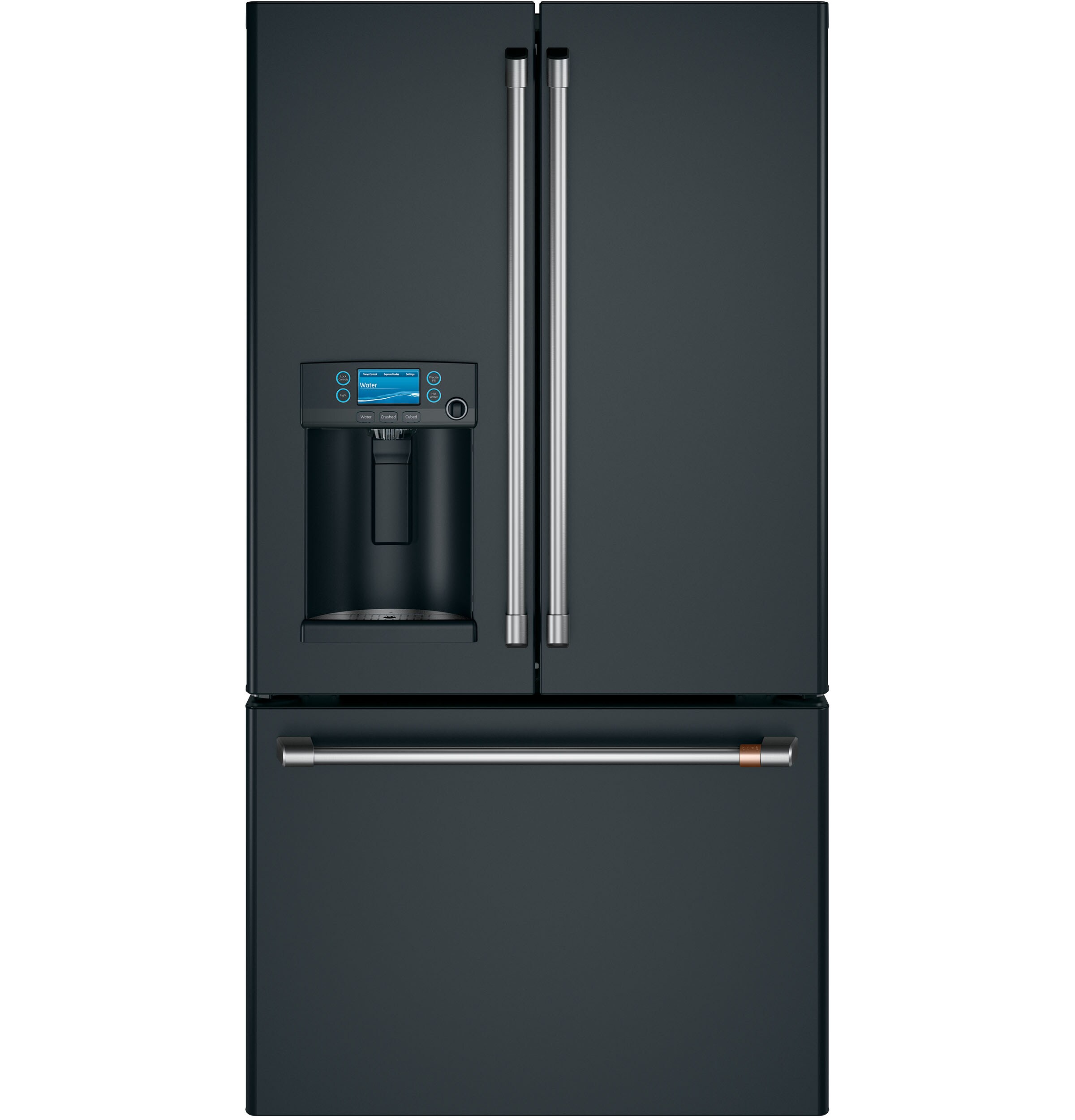 black matte french door refrigerator