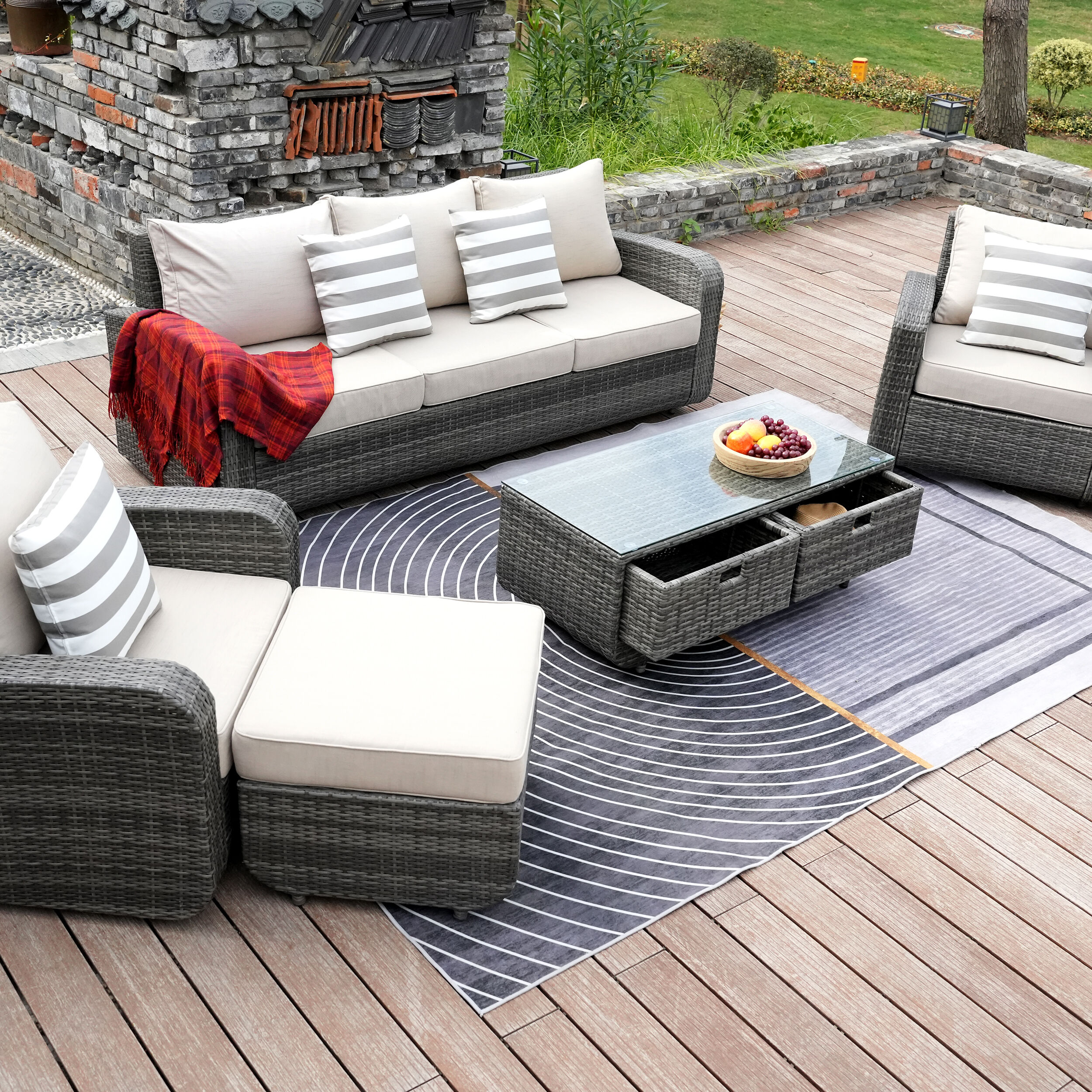 Moda Furnishings CMAS-1515-GR Patio-Conversation-Sets - View #7