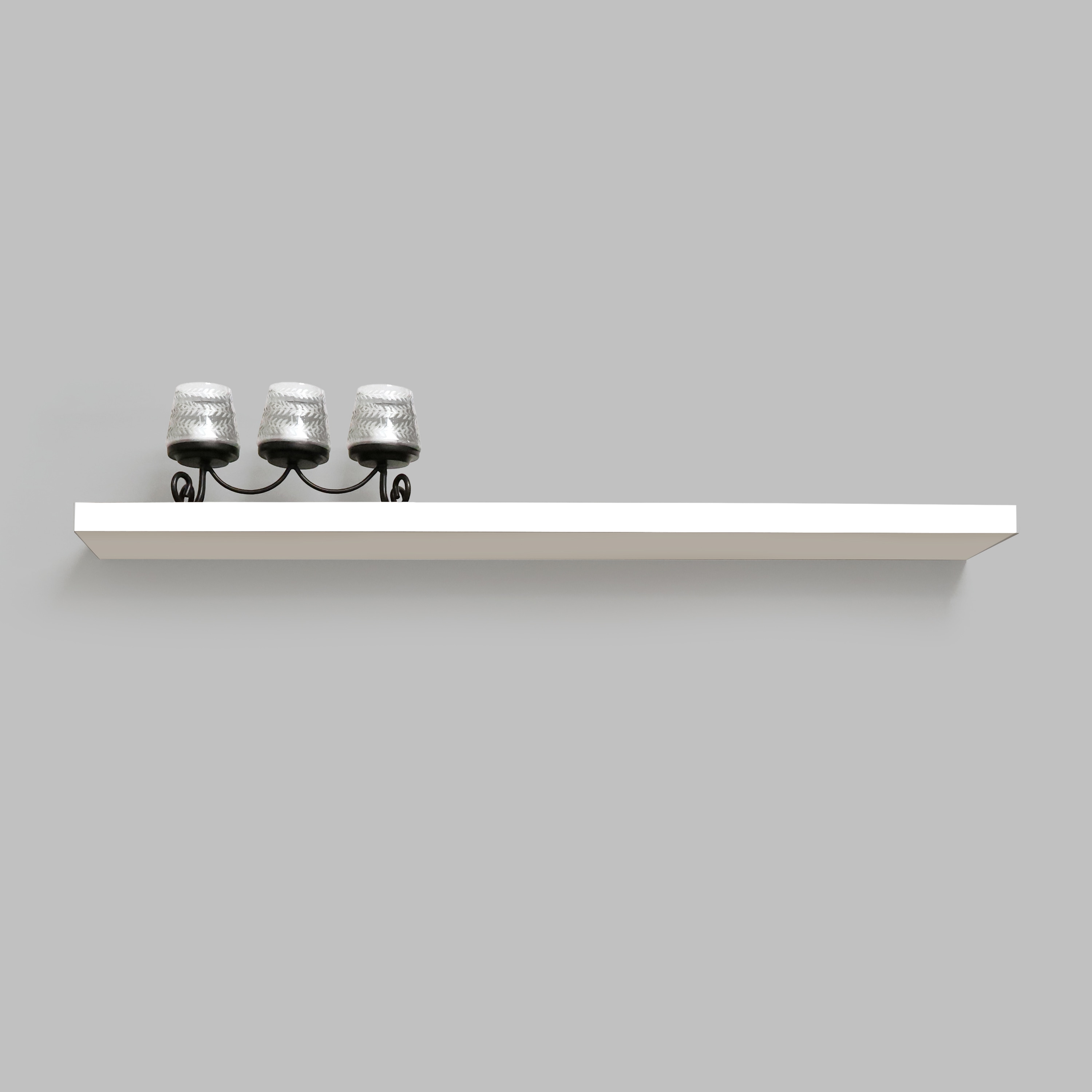 allen + roth 9481177 47.4-in L x 7.8-in D x 1.5-in H White MDF Rectangular Floating shelf