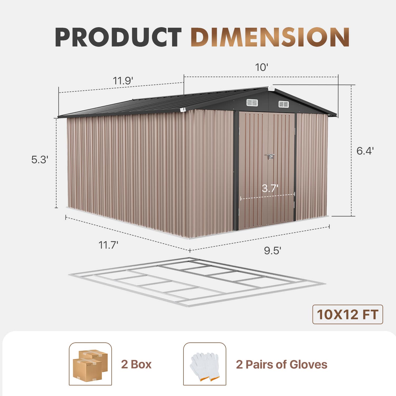 Sunmthink MSD1012-0711BR Metal-Storage-Buildings-Sheds - View #5
