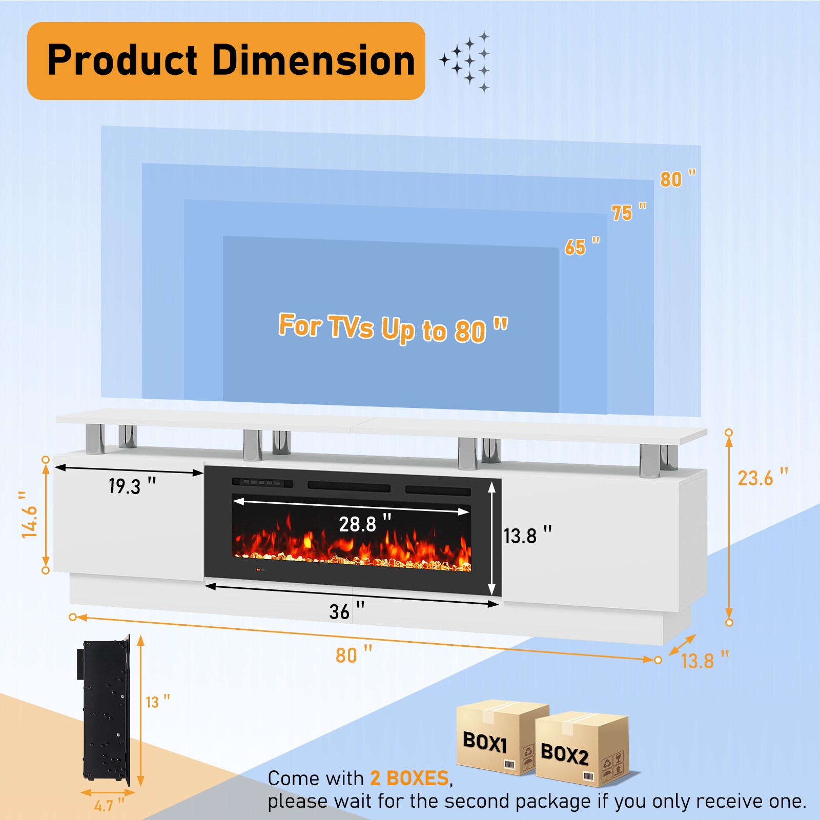 Bapipro TE26A1480W Electric-Fireplaces - View #5