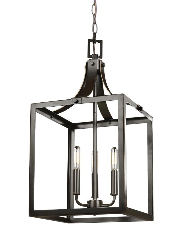 Sea Gull Lighting Labette Black Traditional Square Pendant Light
