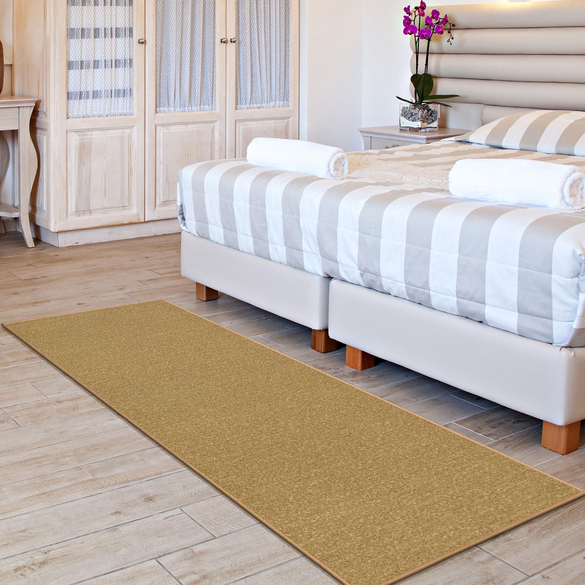 Ottomanson CLS9501-2X6 Non-Slip Rug For Bedroom, Bathroom Runner 2 x 6 (ft) Loomed Nylon Beige Rectangular Indoor Solid Runner rug