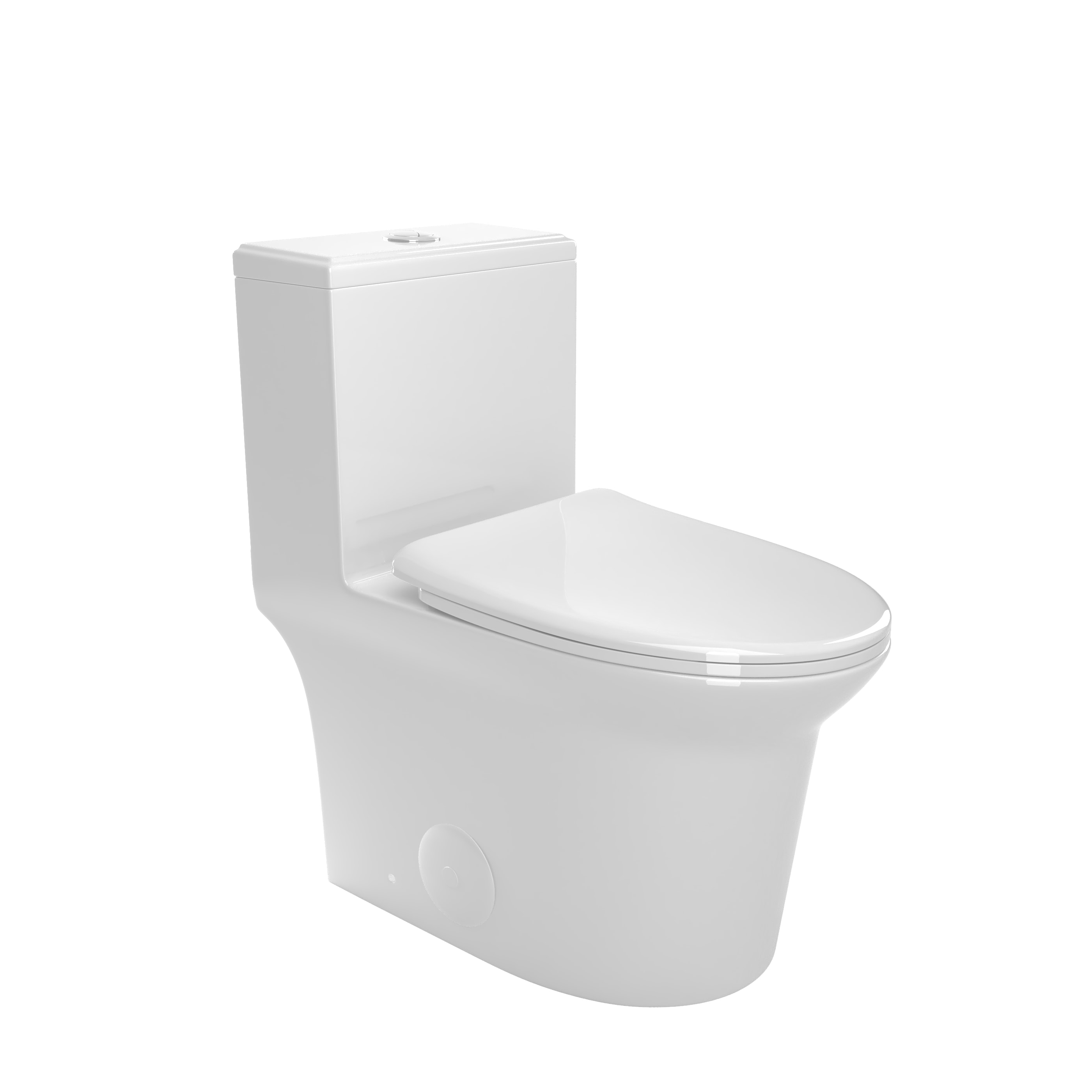 Vanityfus - One-Piece Toilet Floor Mounted 360 All-round Flush Ceramic White Soft Close Seat-1.2...
