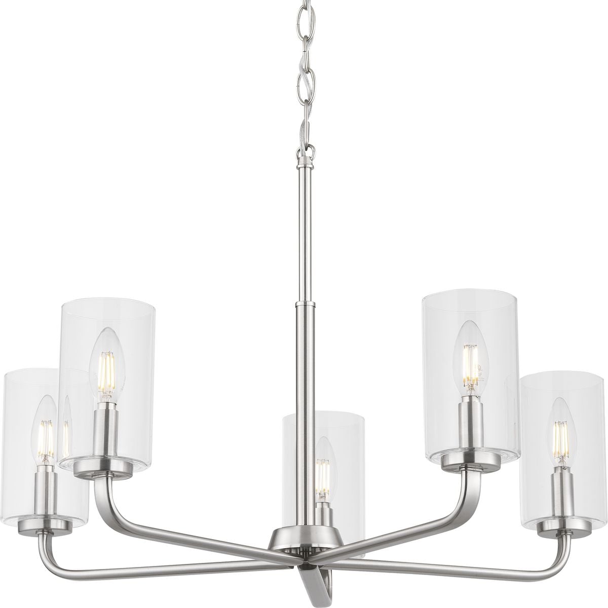 Progress Lighting P400333-009 Cabarro 5 -Light Brushed Nickel Transitional For Use in Bedrooms, Dining Rooms, Foyers, Kitchens, Living Rooms Chandelier