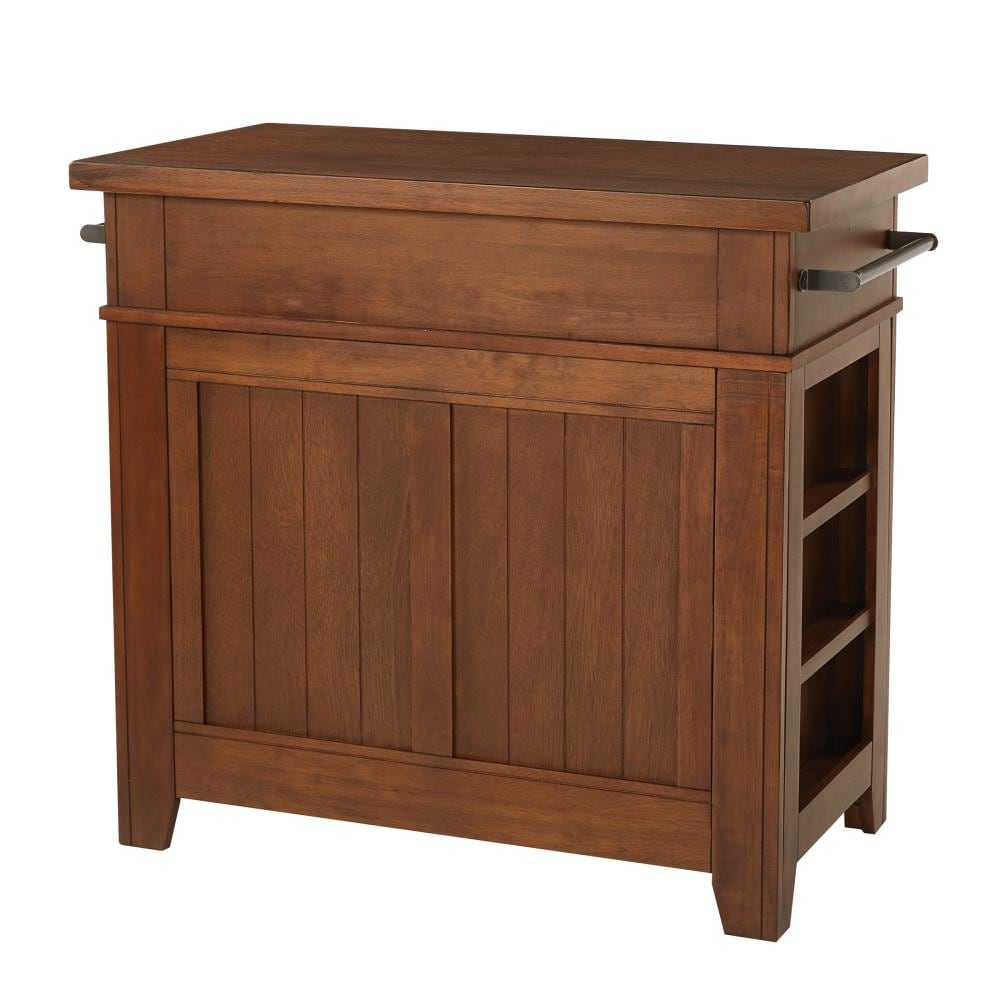 OSP Home Furnishings Brown Wood Base with MDF Wood Top Kitchen Island (39-in x 21-in x 36-in)