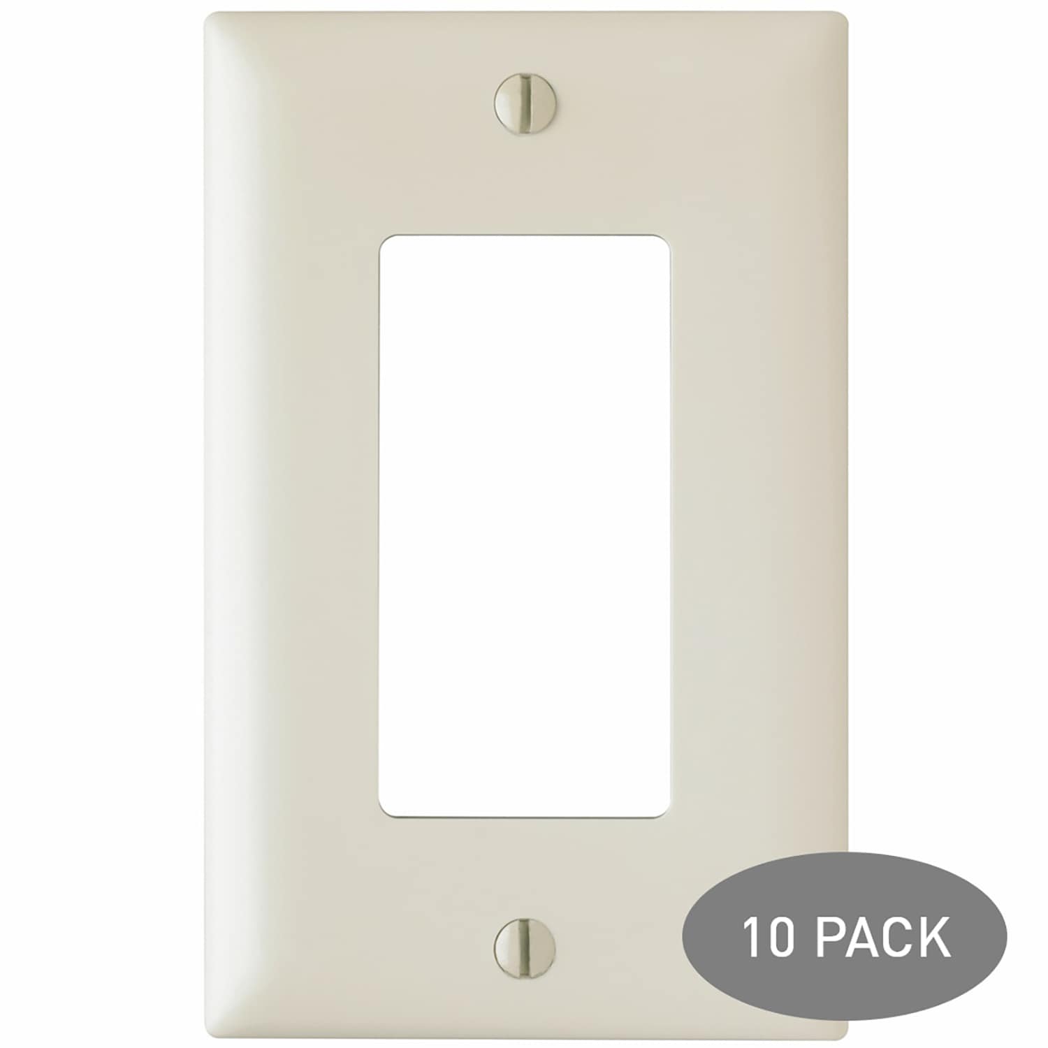 Pass & Seymour/Legrand TP26LACP10 Pass Seymour 1 -Gang Midsize Size Light almond Nylon Indoor Decorator Wall Plate 10 -Pack