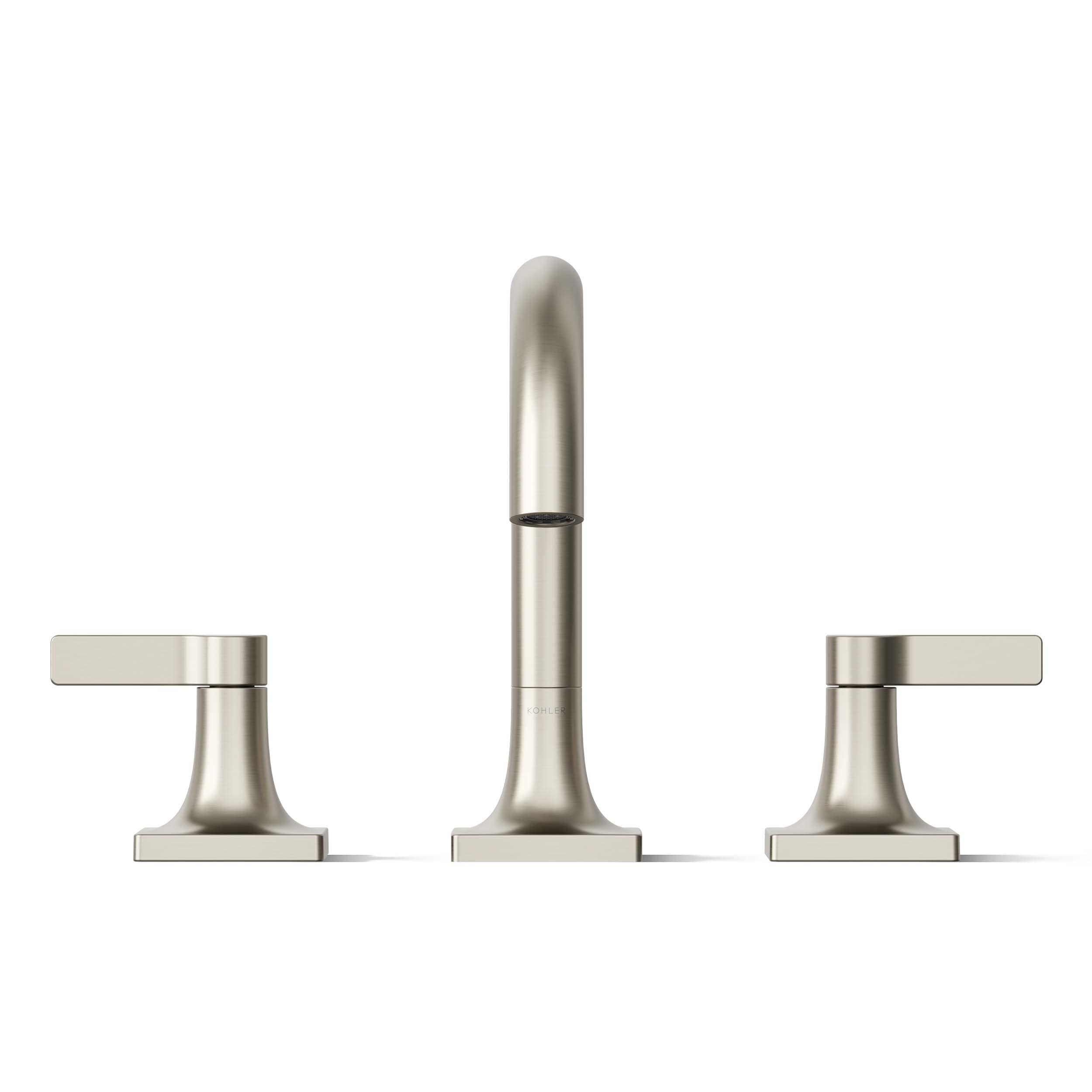 Venza Brushed Nickel Widespread Bathroom Sink Faucet with Lever Handles