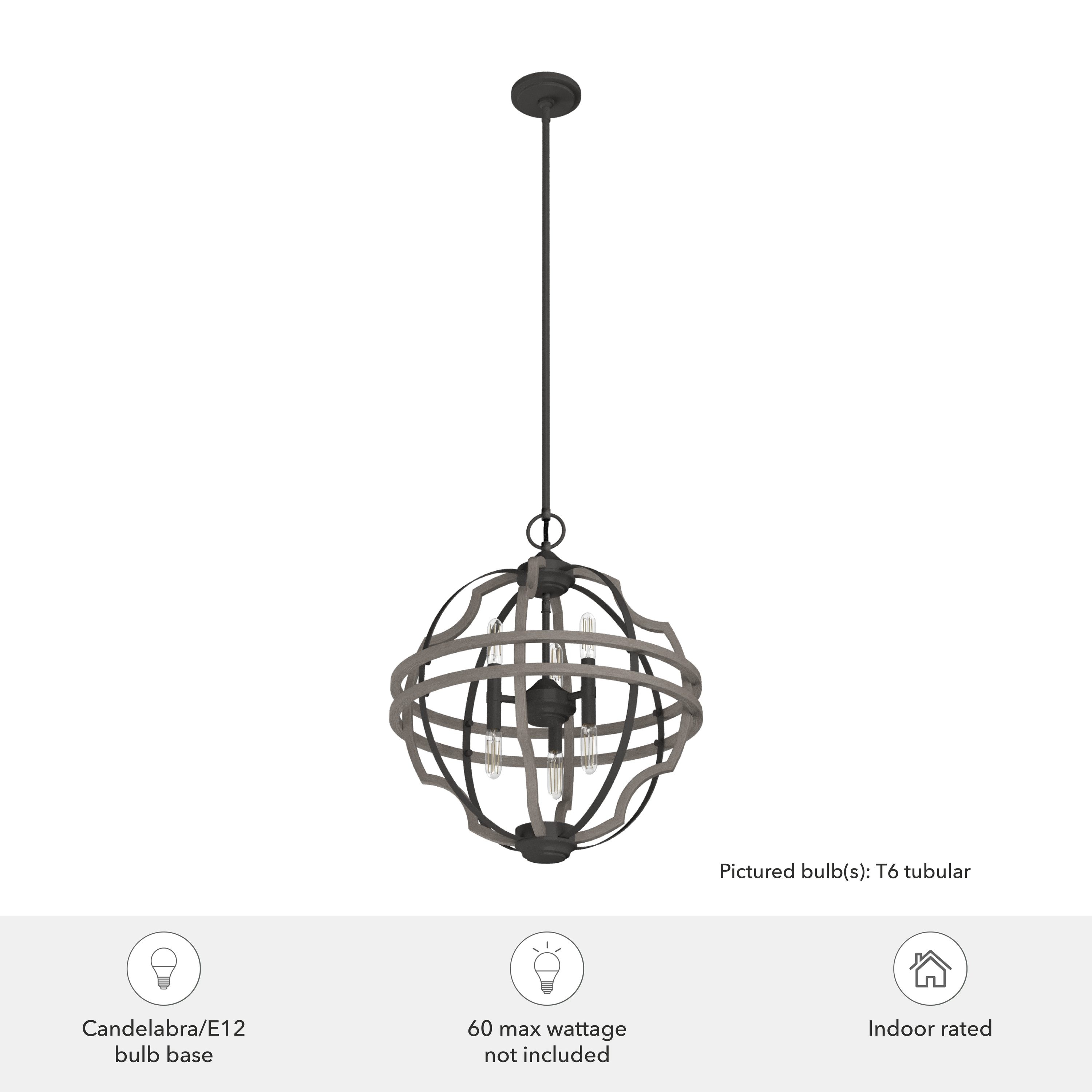 Stone Creek Noble Bronze Globe Pendant with LED Lights