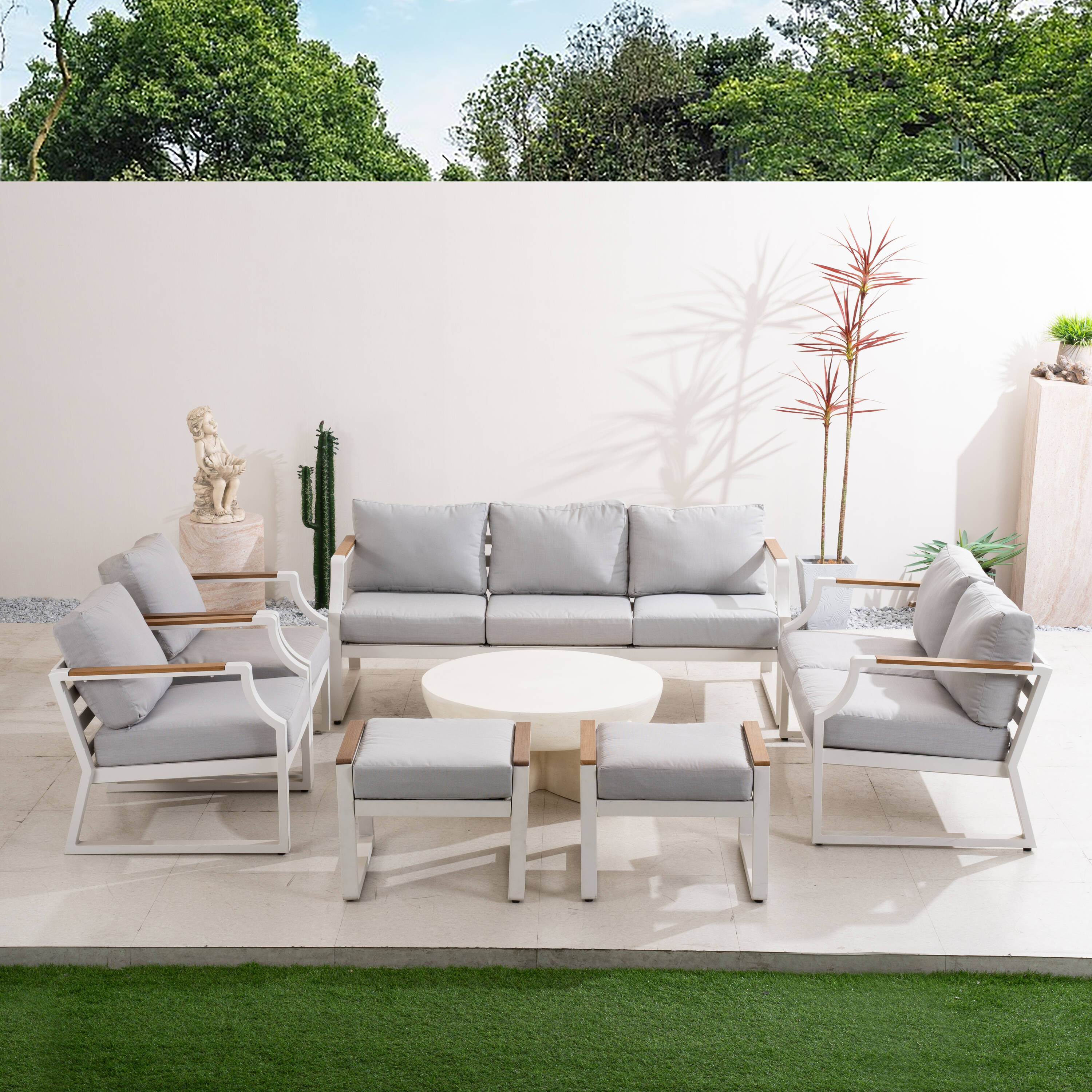 Direct Wicker DWS-2101W&152TABE Patio-Conversation-Sets - View #3