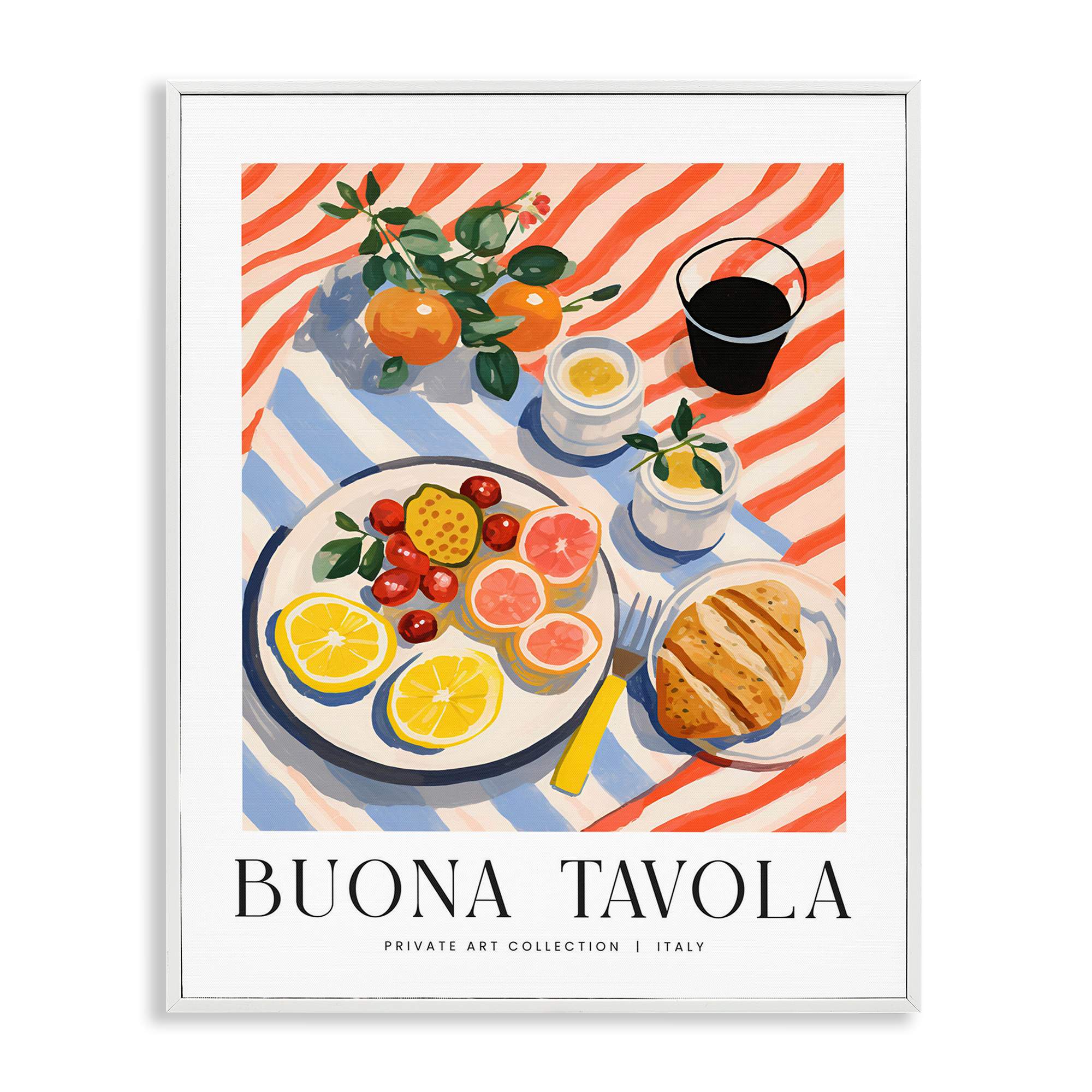 Stupell Industries Classic Italian Fruit Plate Framed Giclee Art