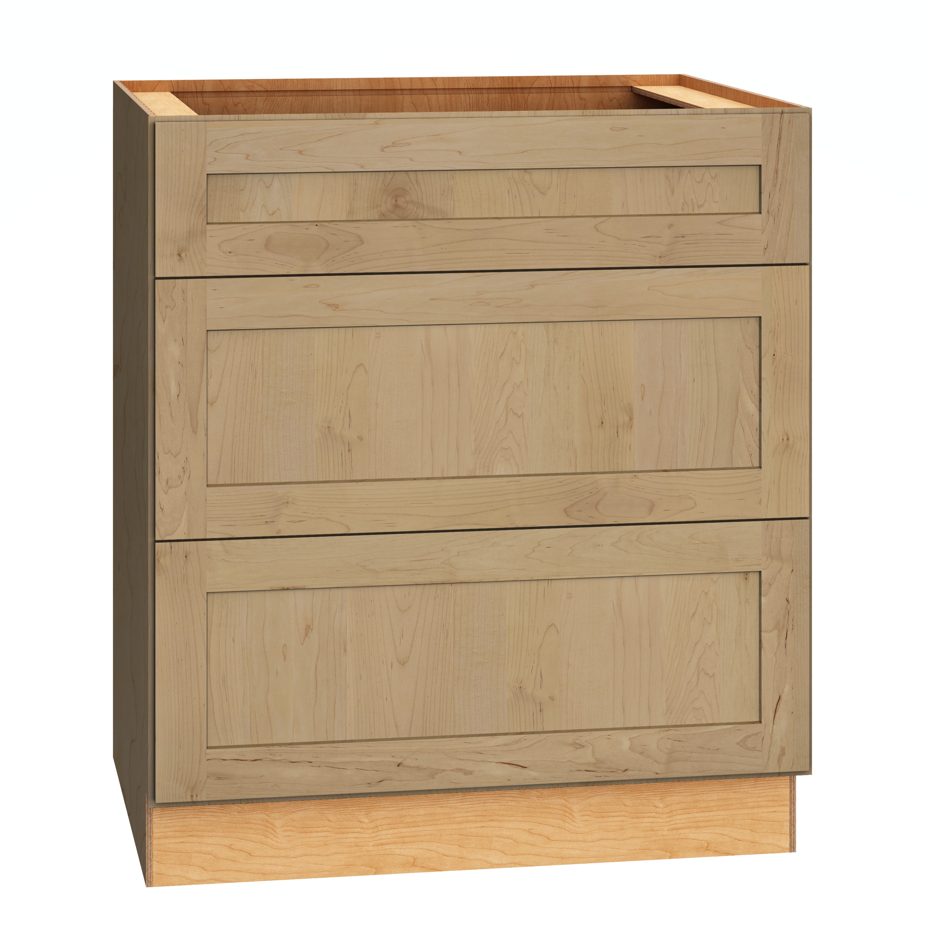Diamond Express 62K-3DB30 Jamestown 30-in W x 34.5-in H x 24-in D Coastline Brown 3 -Drawers Drawer Base Fully assembled Plywood Cabinet (Recessed Panel Shaker)