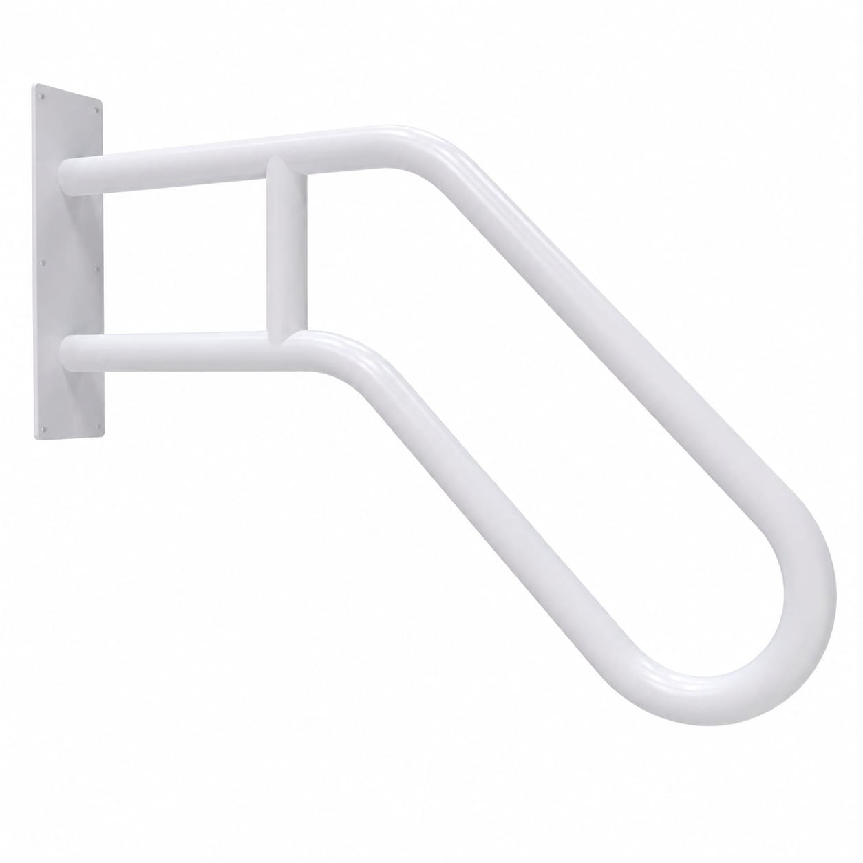 Aoibox  26 Inch White U Shaped Outdoor Handrail 1 25 Inch Pipe for 1 3 Steps with Twenty six inch rail