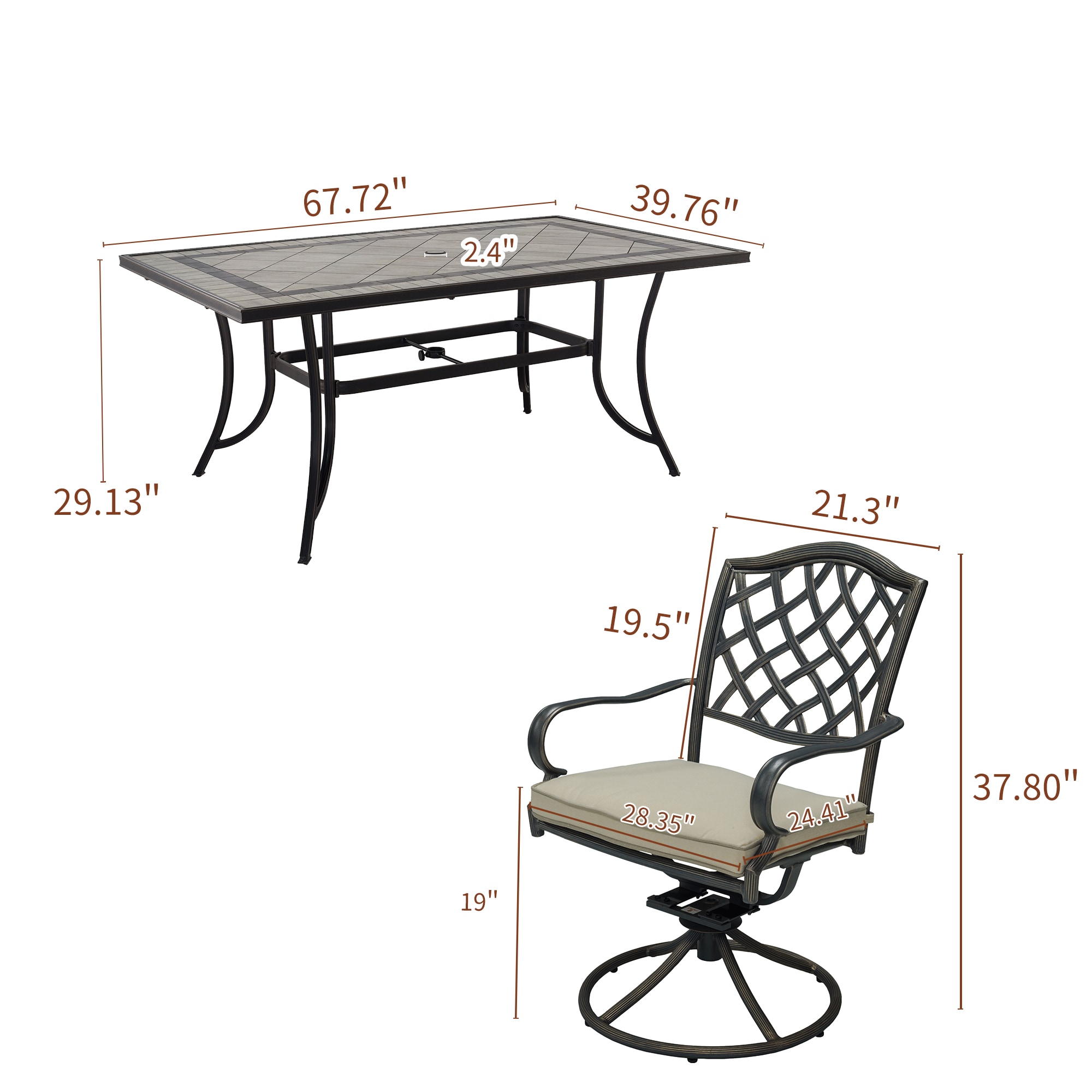Clihome IVY203-R11-CL Patio-Dining-Sets - View #4