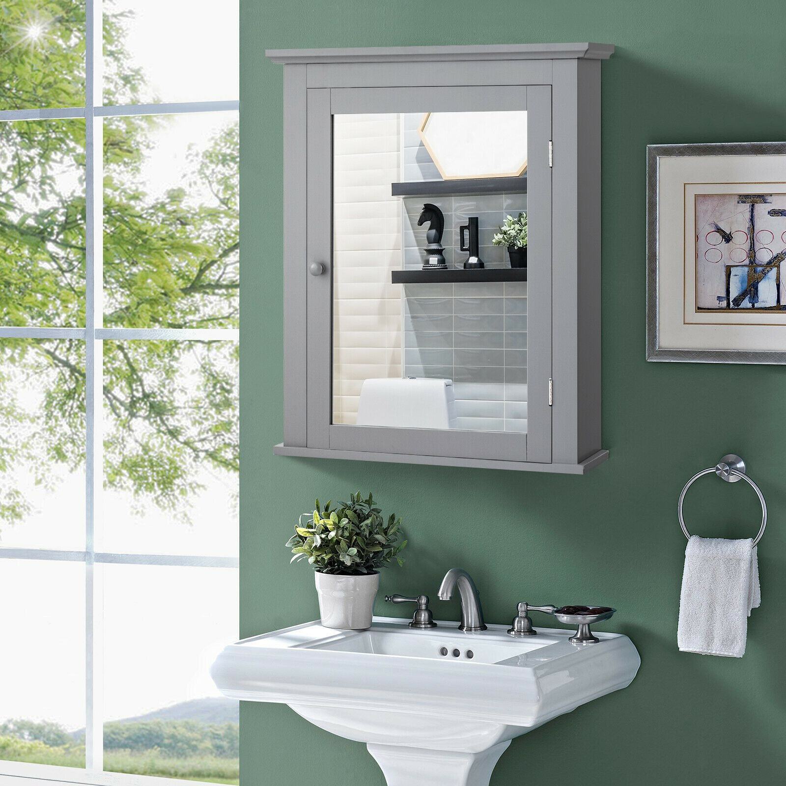WELLFOR OUZ59321GR Bathroom-Medicine-Cabinets - View #4