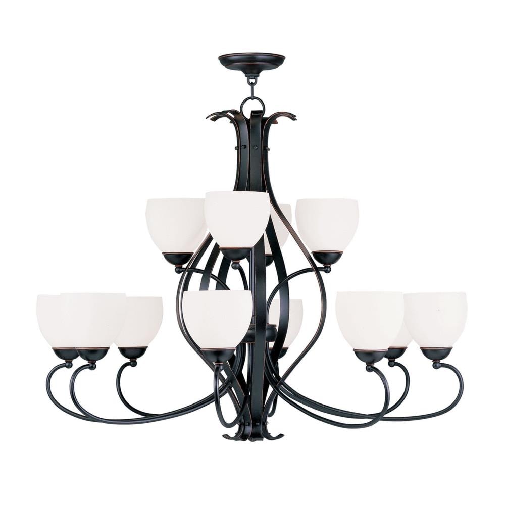 Livex Lighting 4779-04 Brookside 12 -Light Black Transitional For Use in Bedrooms, Dining Rooms, Foyers, Chandelier