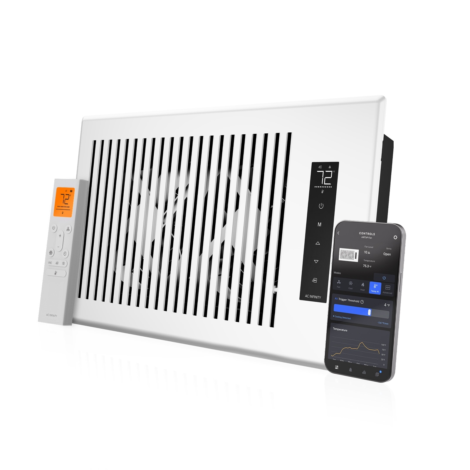 AC Infinity 11.54-in x 7.50-in ABS resin White Register Boosters Fan