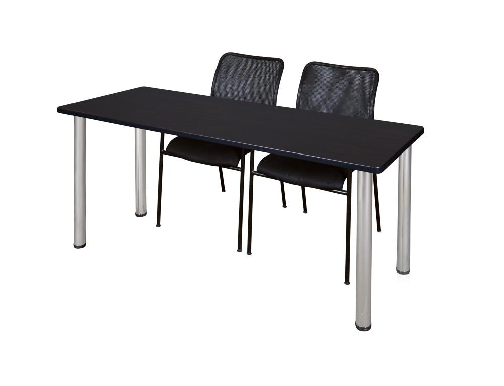 Regency MT7224MWBPCM75BK Training Brown 4-Person Training Table (72-in W x 29-in H)