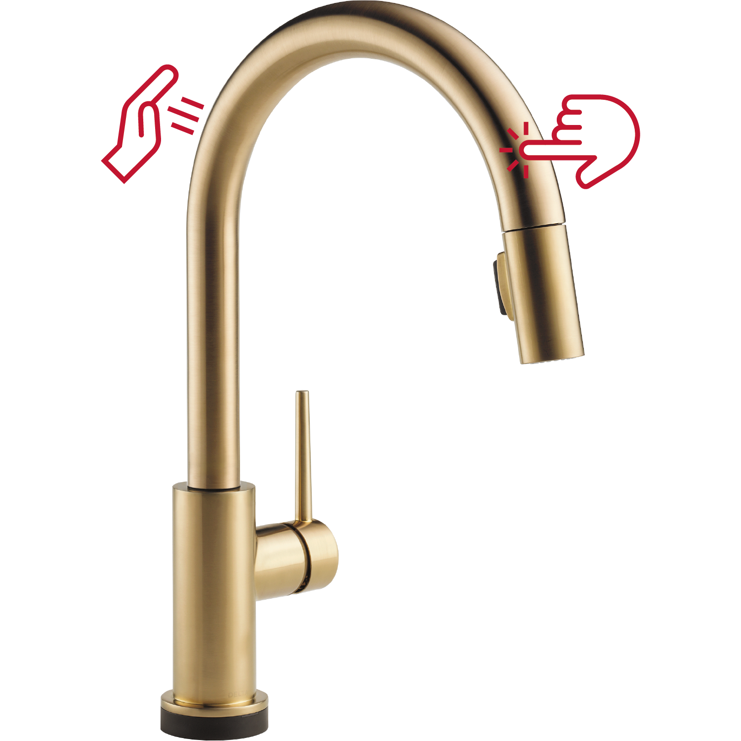 Delta 9159TL-CZ-DST Trinsic Champagne Bronze Single Handle Deck-mount Touchless Pull-down Kitchen Faucet with Sprayer