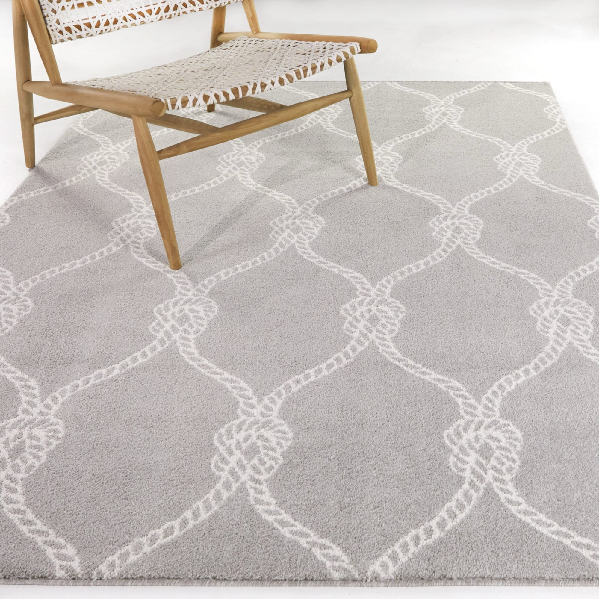 Balta 3008345 5 x 7 (ft) Loomed Polypropylene Grey Rectangular Indoor Trellis Coastal Area rug