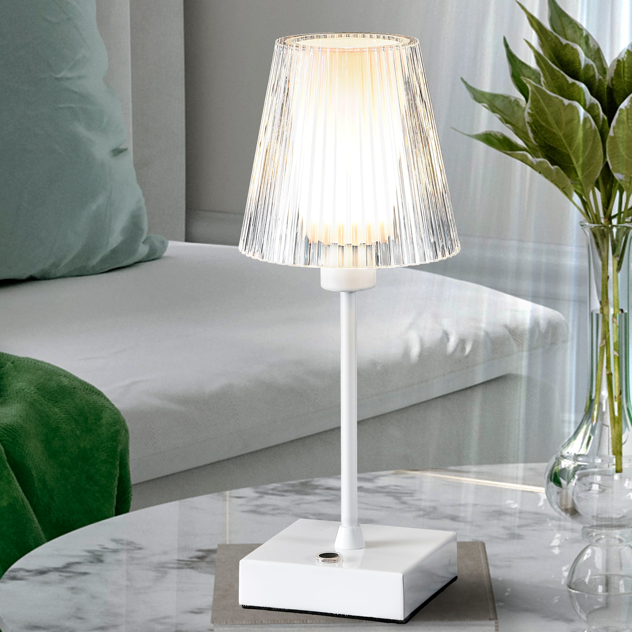 JONATHAN Y Oscar Classic Coastal 12.5-in White LED Table Lamp with